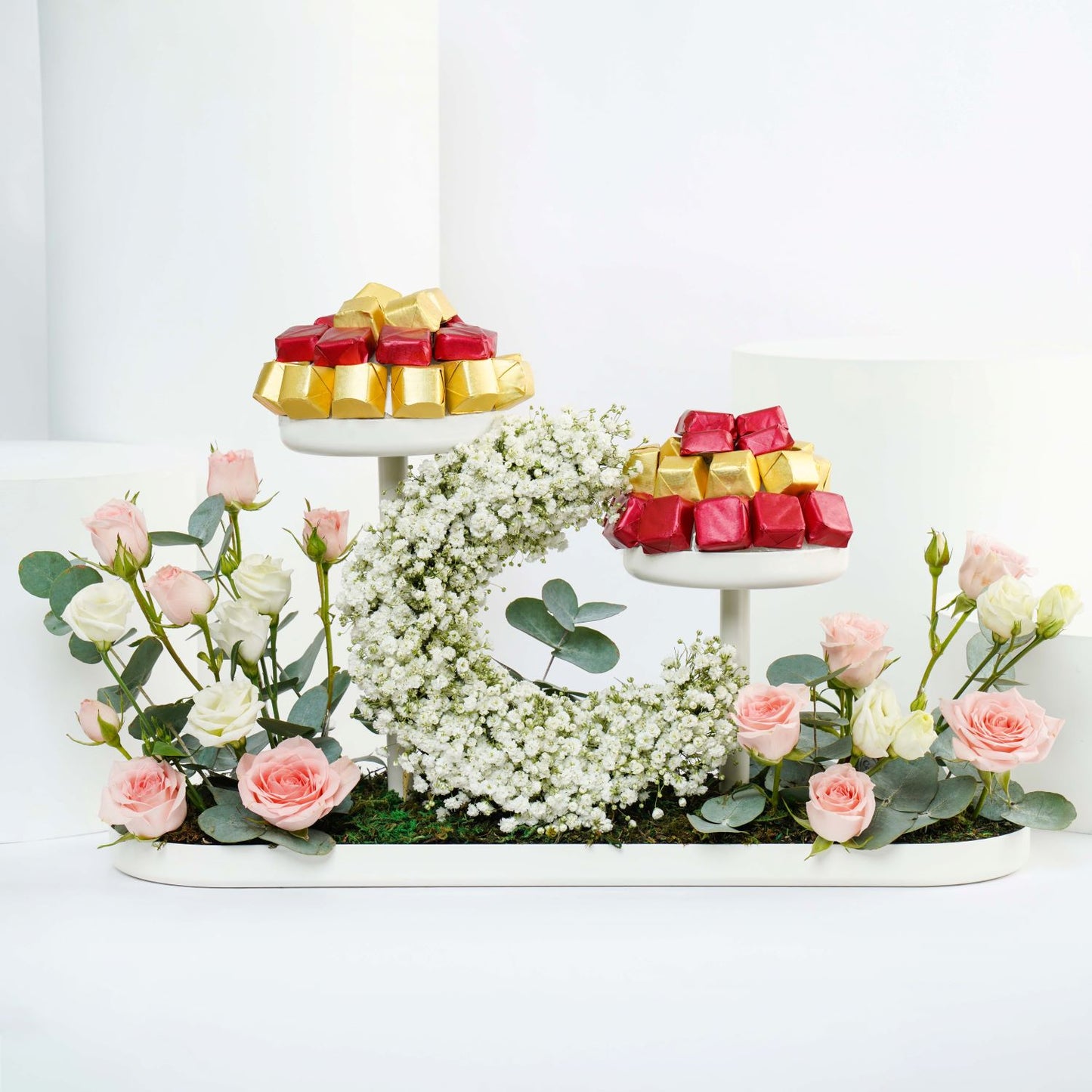 Pink Roses n Chocolate Tray