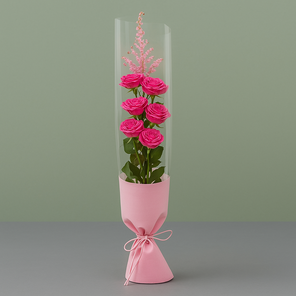 Pink Baby Rose in Beautiful Wrapping