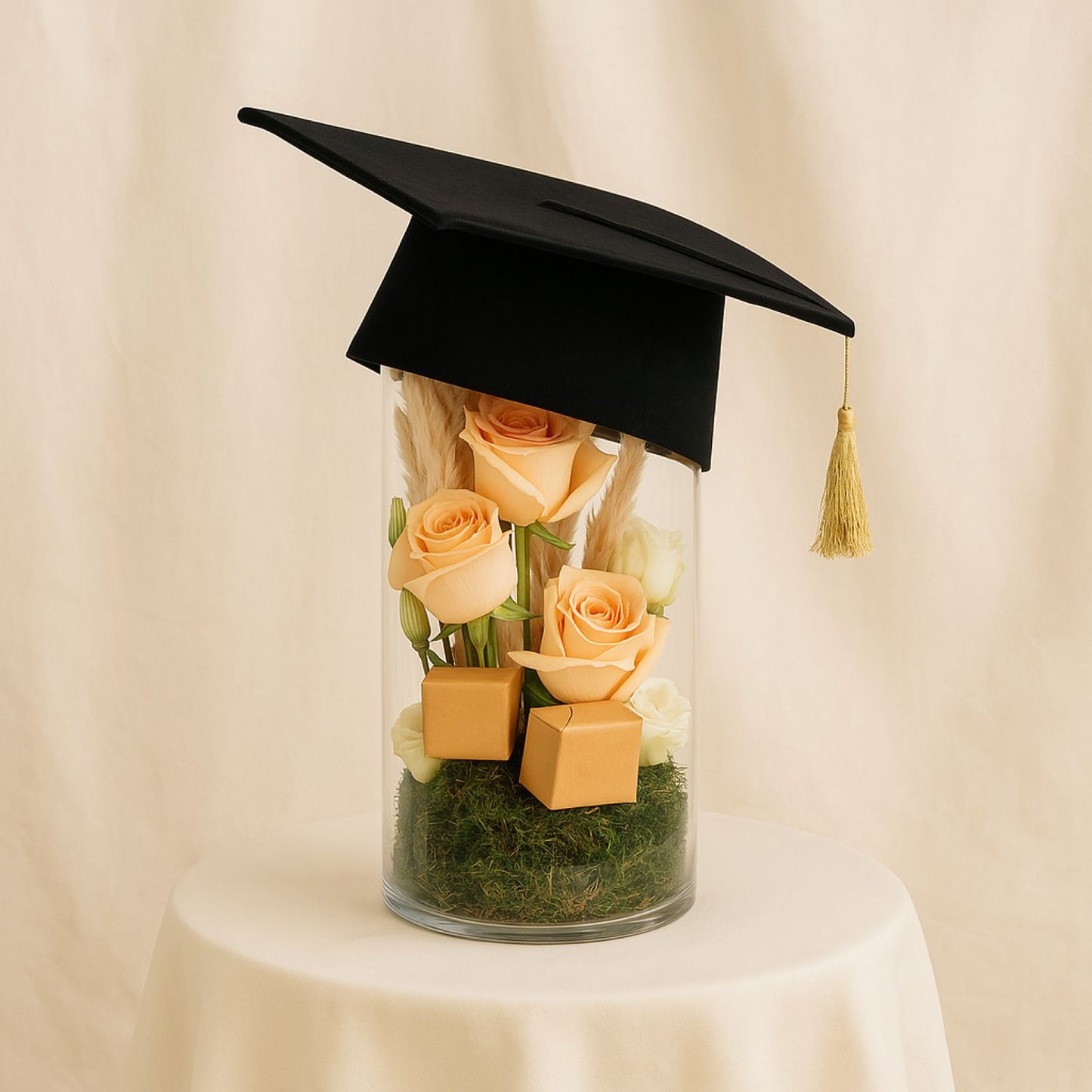 Beautiful Graduation Gift - Roses n Chocolate n Hat