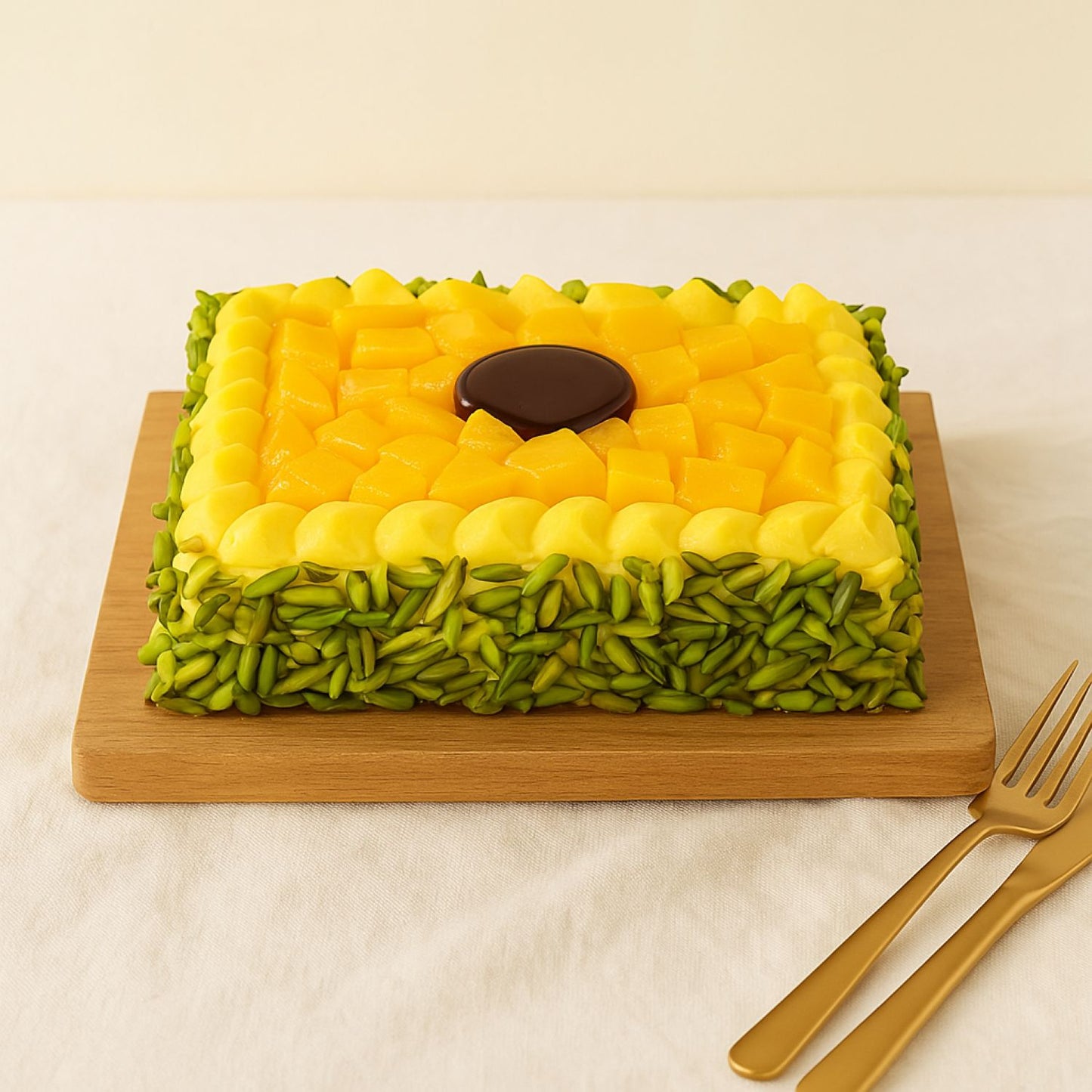 Mango n Pistachio Brust Cake