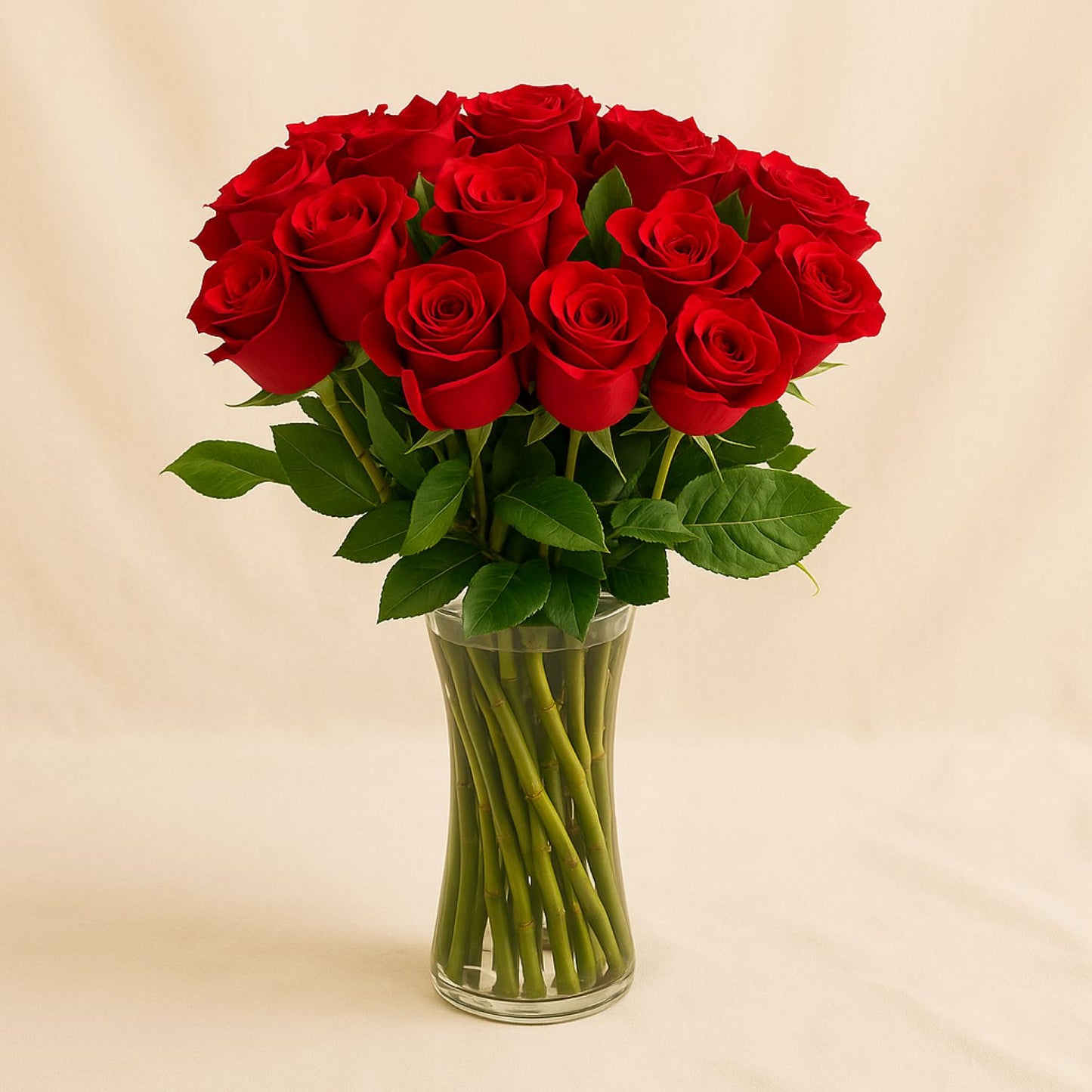 Zahia | Red Rose Vase Arrangement