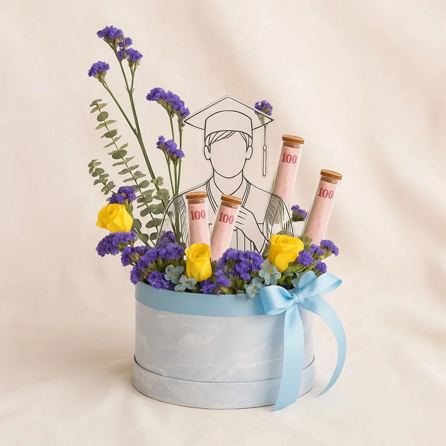 Men's Graduation Flower n Money Box