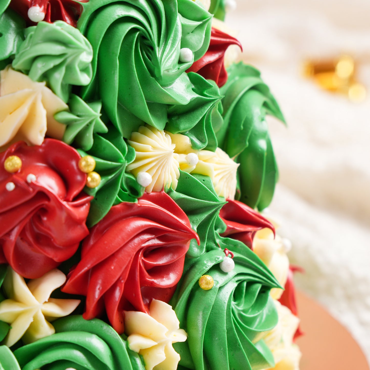 Festive Tree Designed Red Velvet Cake