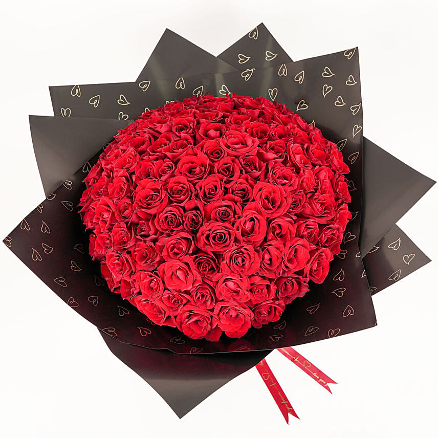 باقة ورد أسرار الحب | 100وردة حمراء