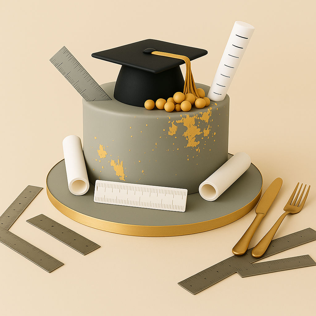 كيك تخرج احتفالي شكل قبعة التخرج