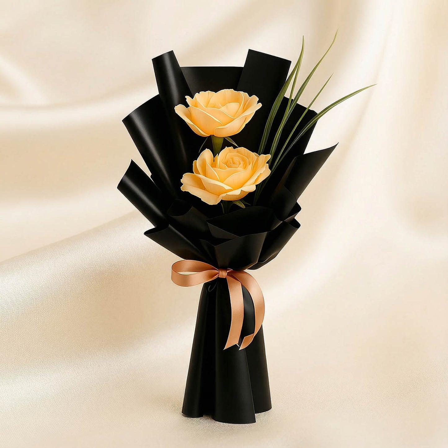 2 Peach Roses Bouquet