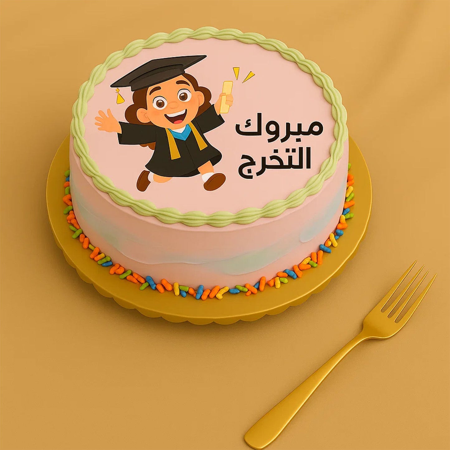 كيك مبروك التخرج الاحتفالي للبنات