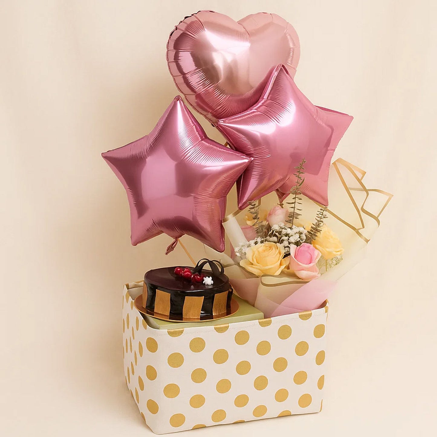 Joyful Celebration Combo | Flower With Cake n Balloons