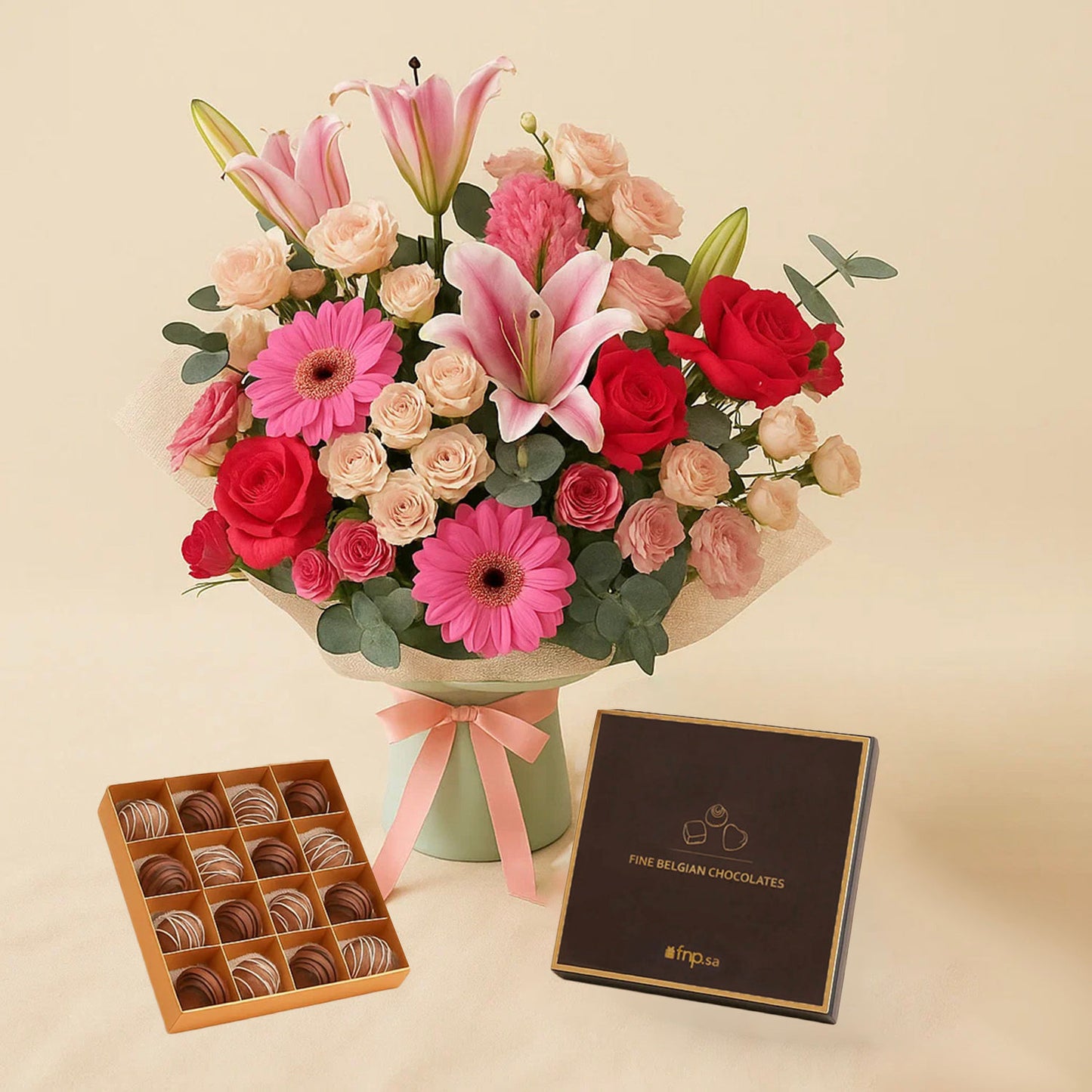 Garden Gala Flower Bouquet With Chocolate Box