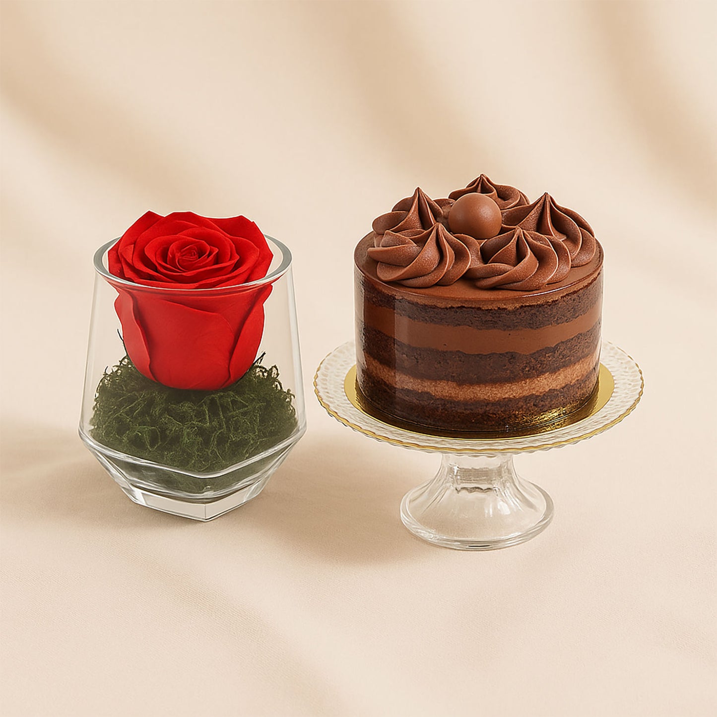 Eternal Charm | Forever Rose n Chocolate Cake