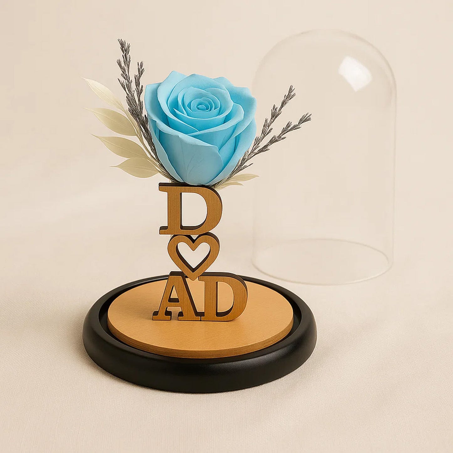 Preserved Blue Rose Dome Gift for Dad