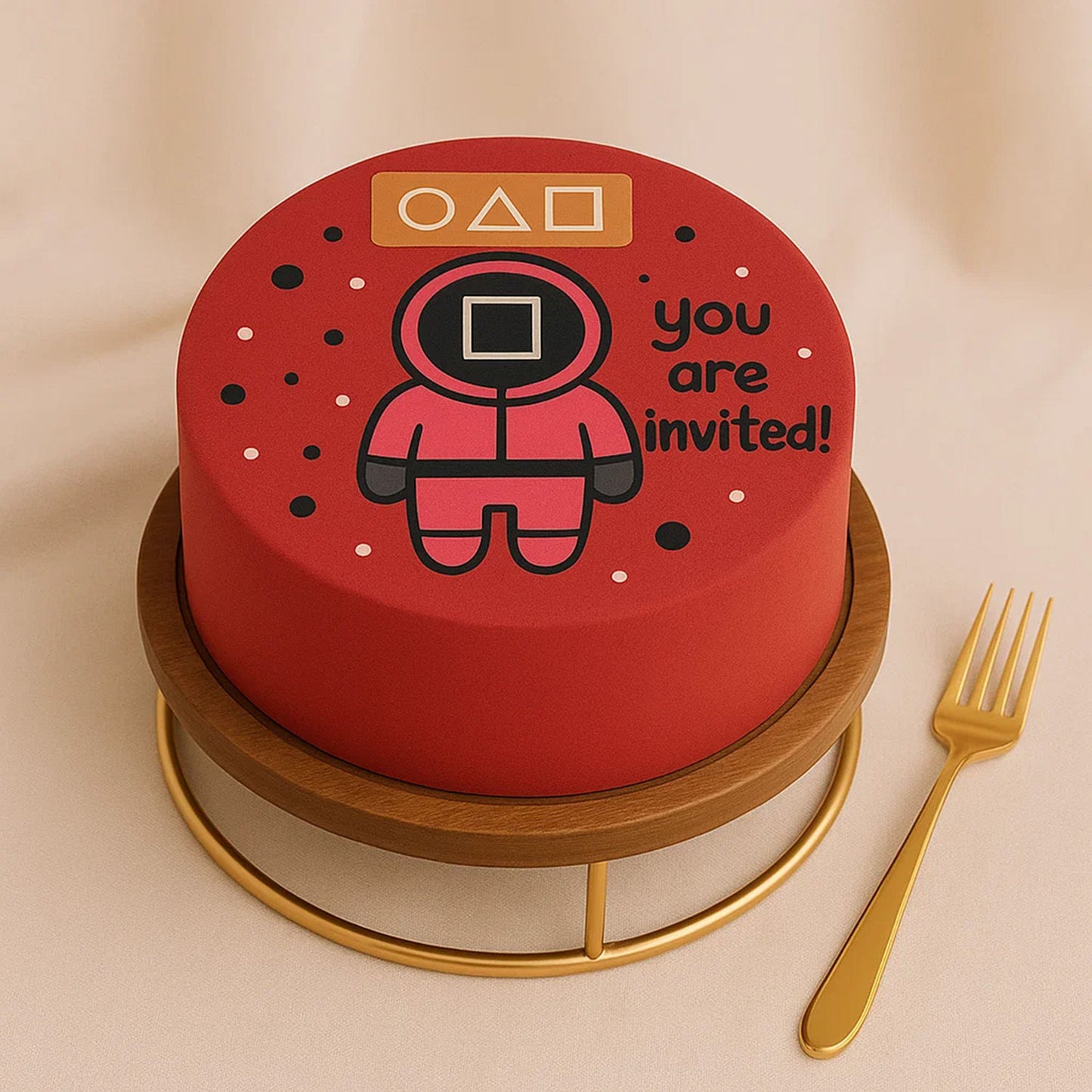 Squid Game You Are Invited Mini Cake
