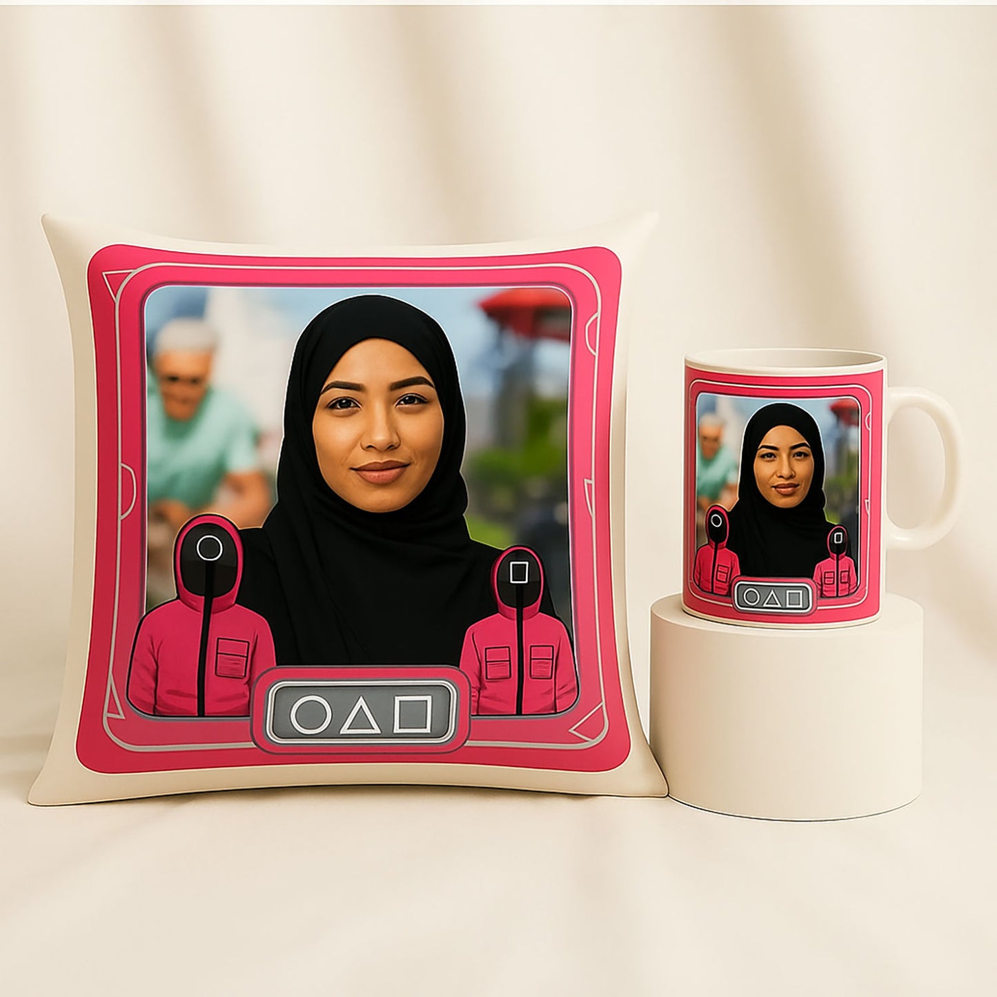 Squid Game Mug & Pillow Personalized Gift Set
