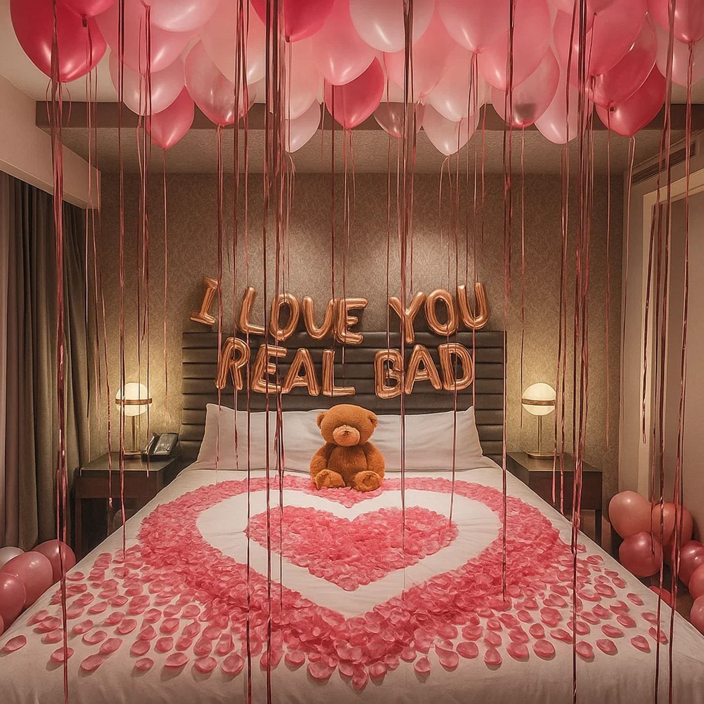 Love Expression Balloons and Flowers Romantic Decor