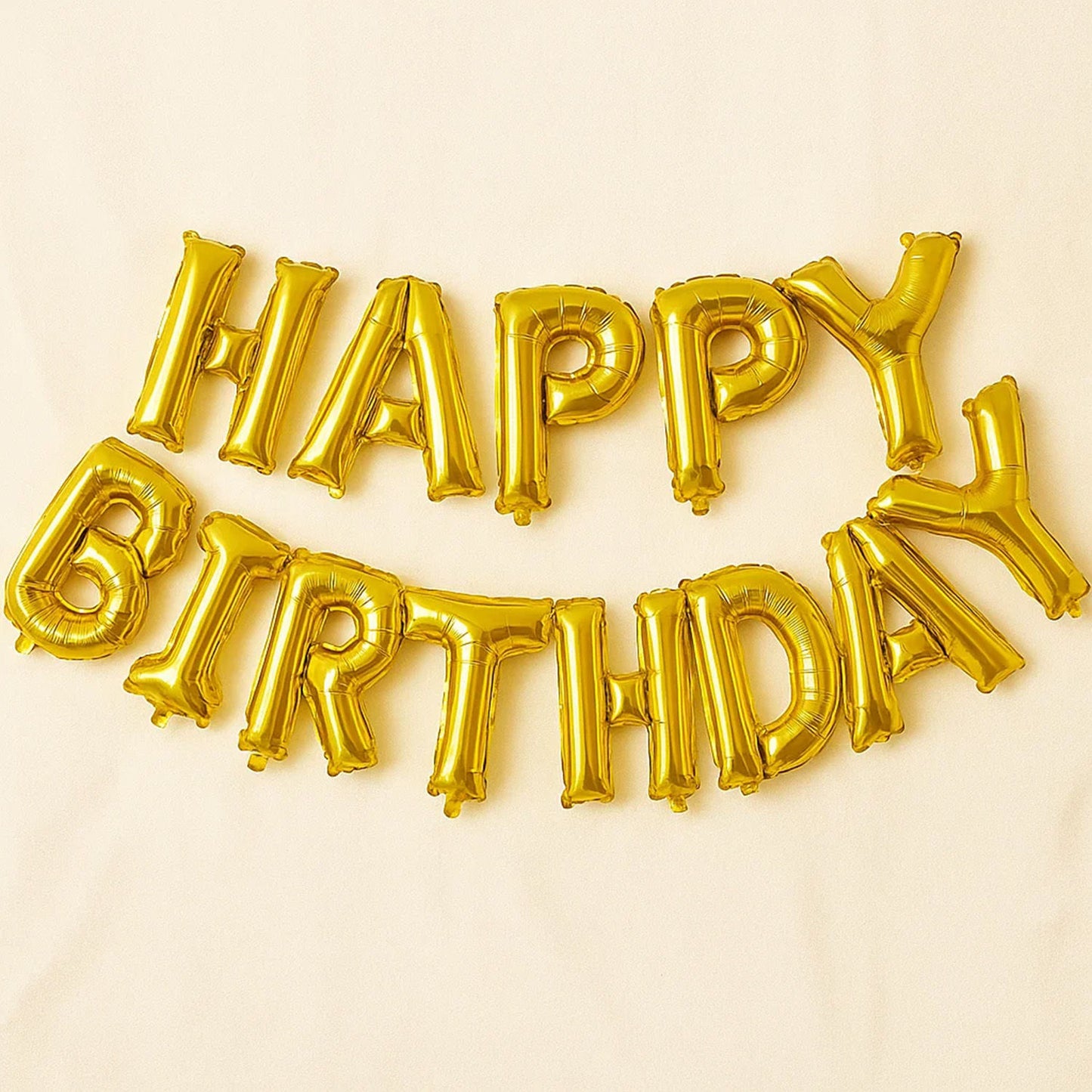Air-Filled Golden Letter Foil Birthday Balloons