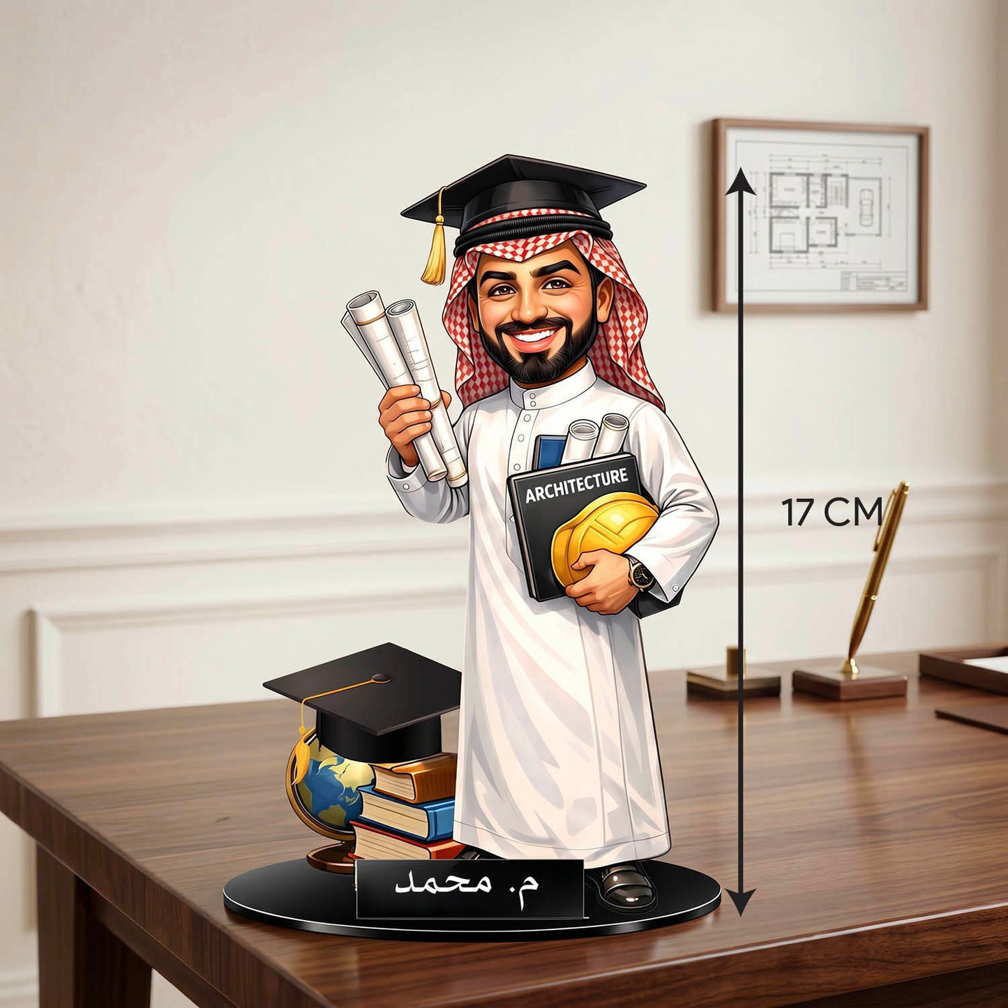 رسم كاريكاتوري لمهندس النجاح في التخرج