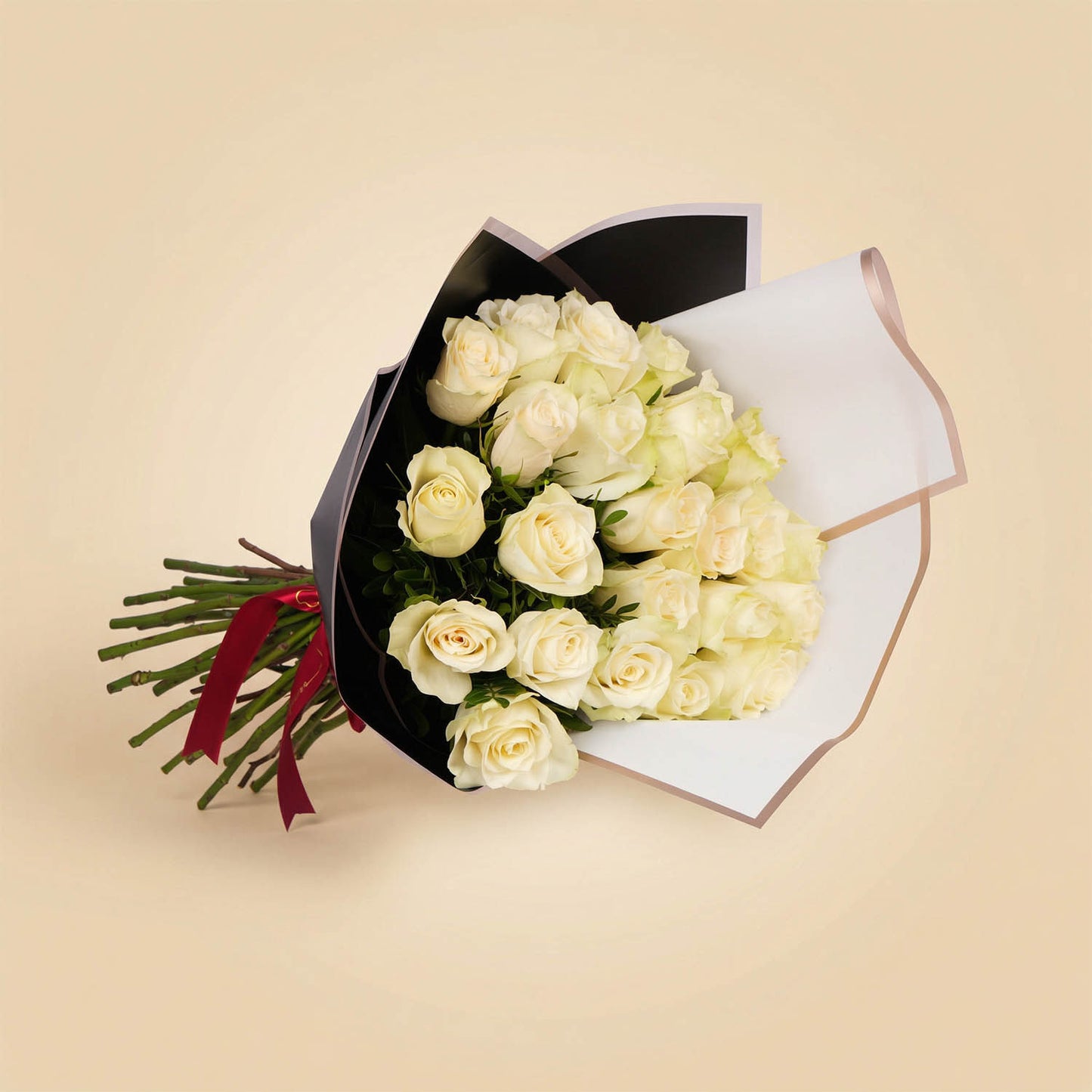 24 Romantic White Rose Flower Bouquet