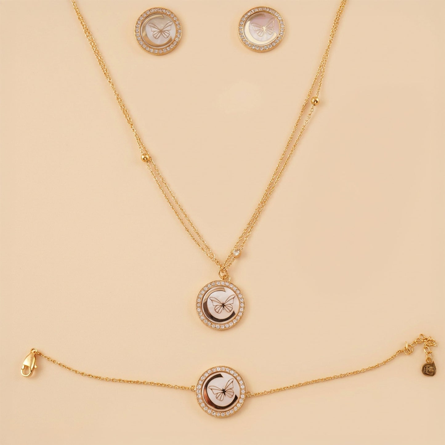 Cerruti 1881 Butterfly Jewelry Set & Flower Basket