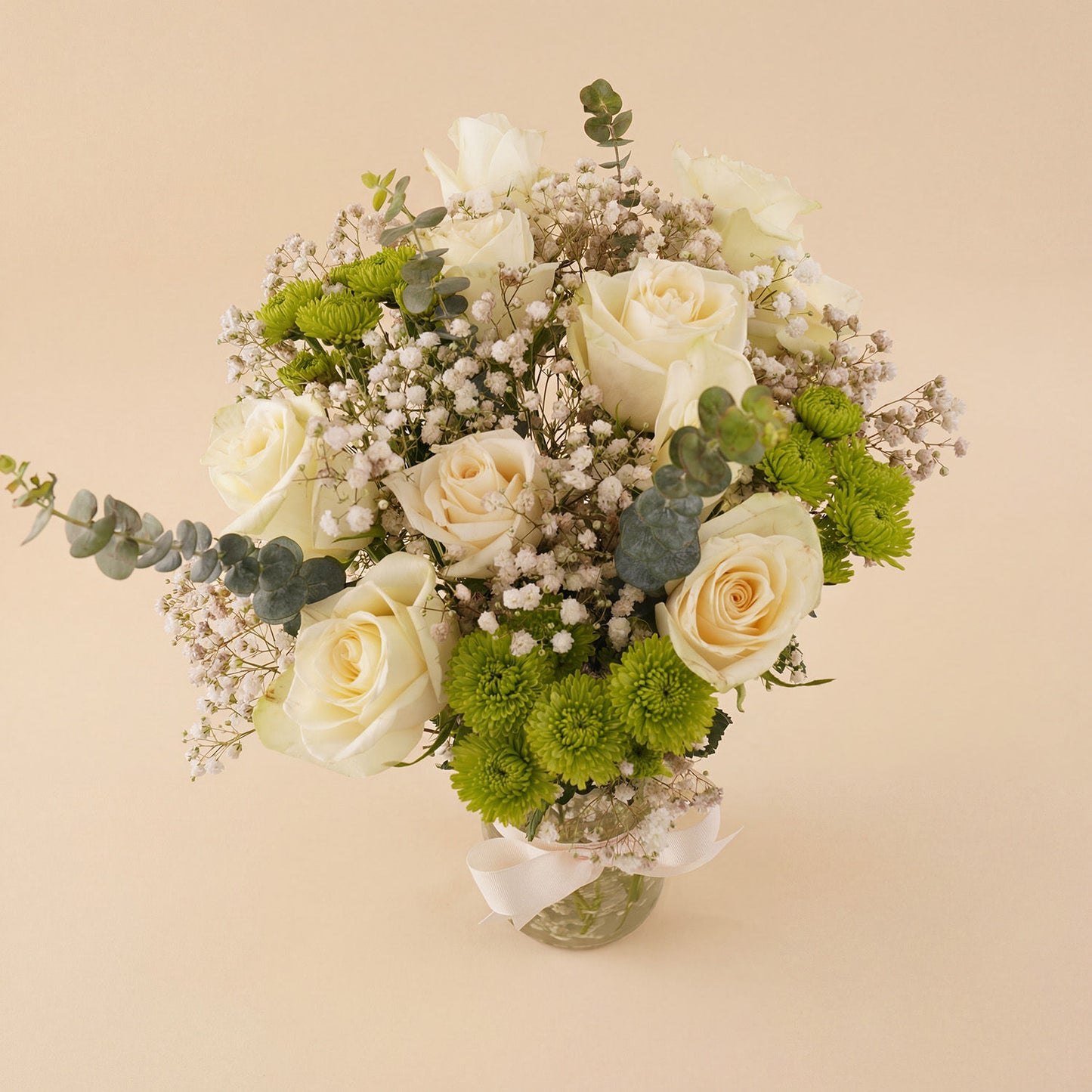Nature's Calm White Roses & Chrysanthemum