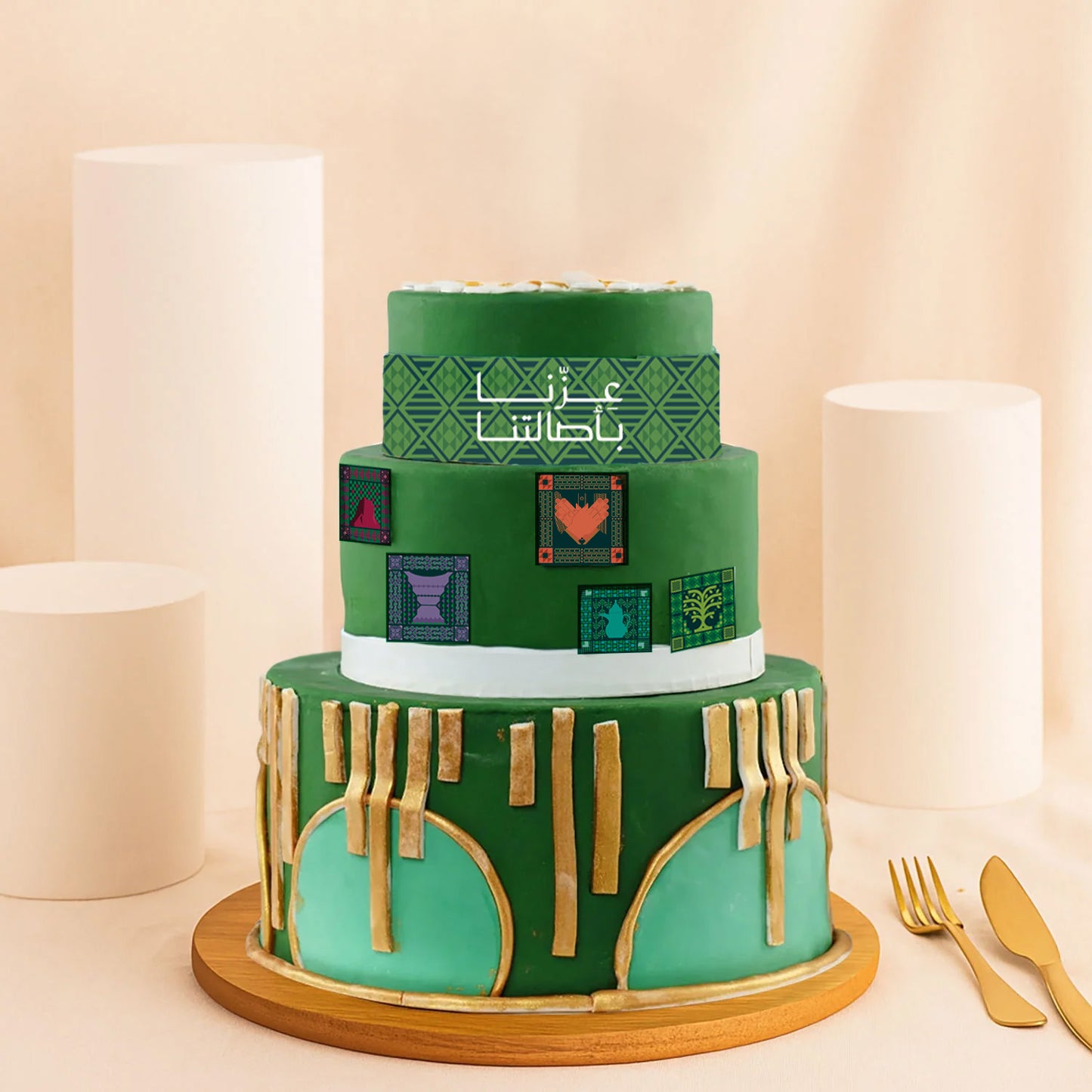 National Day Grand Celebration 3 Tiered Chocolate Cake