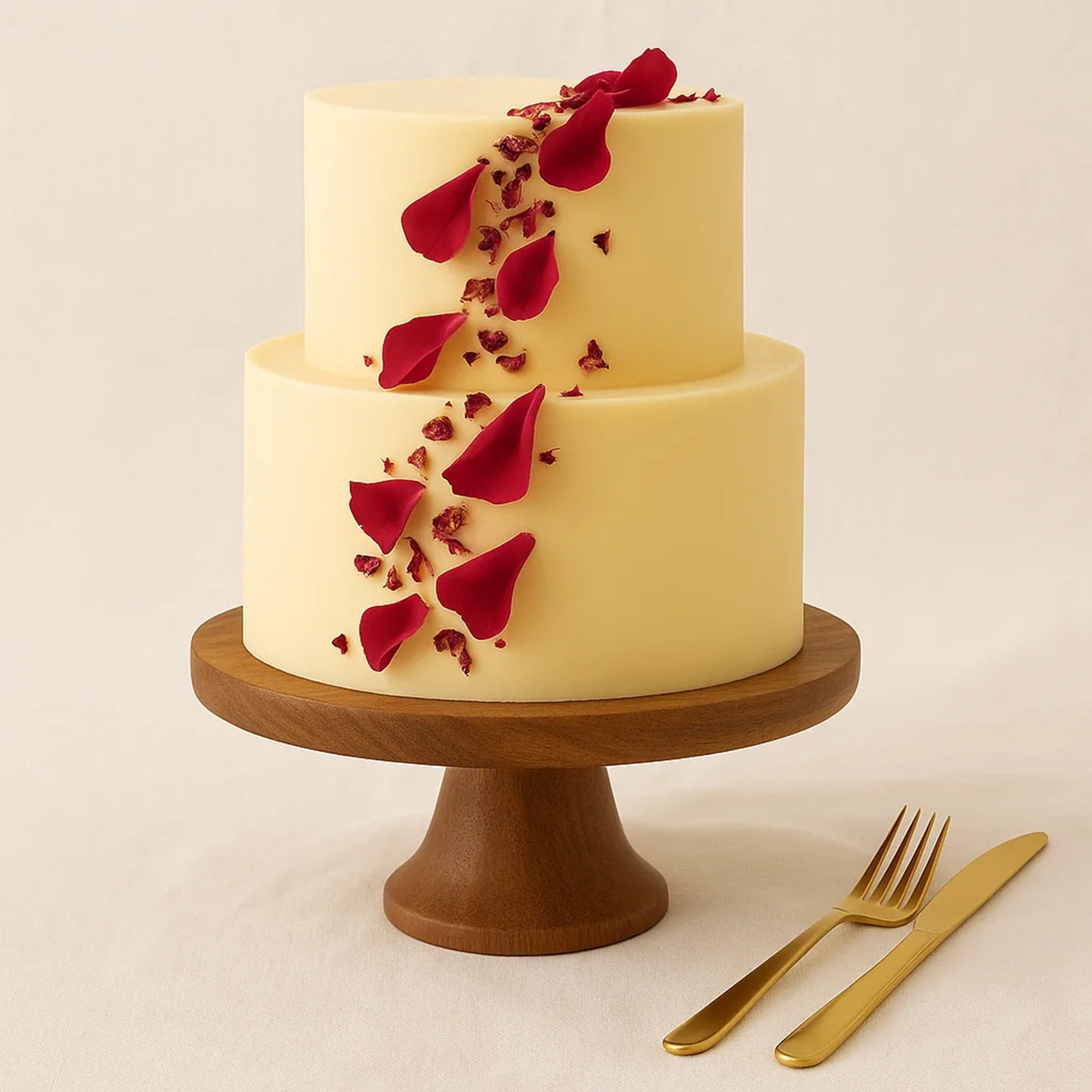 Rose Petals Chocolate Two-Layer Cake