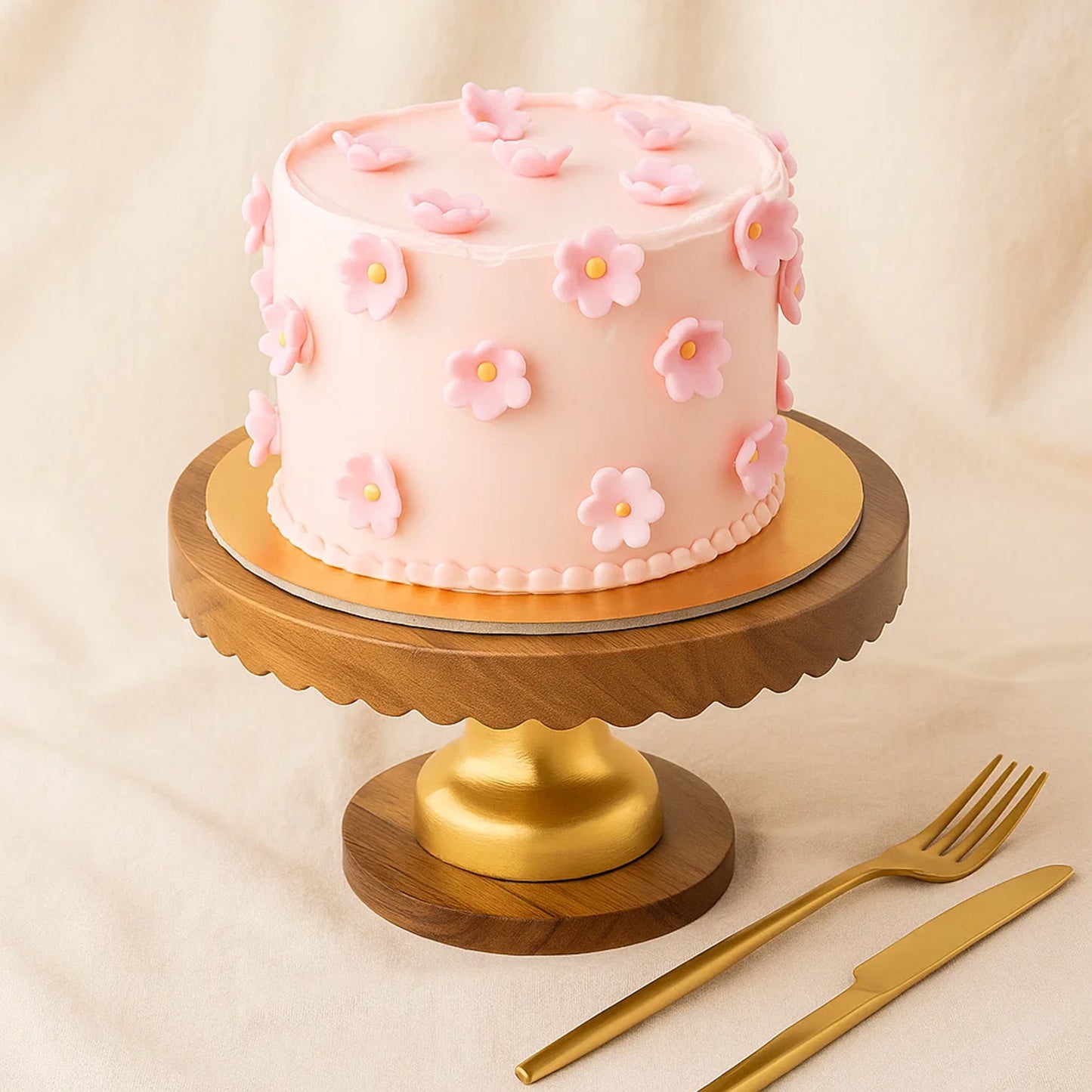 Pink Beauty Vanilla Designed Cake
