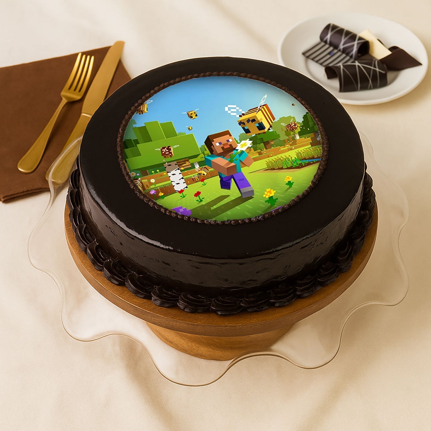 كيك اطفال تصميم ماين كرافت