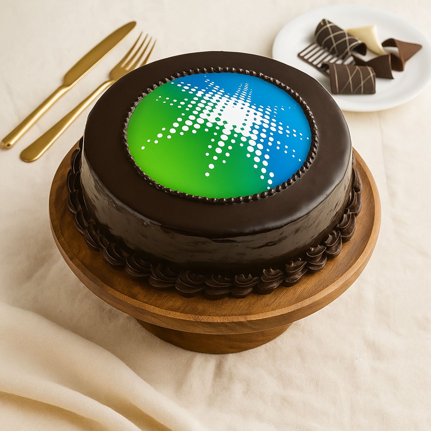 كيك لوقو ارامكو دائري