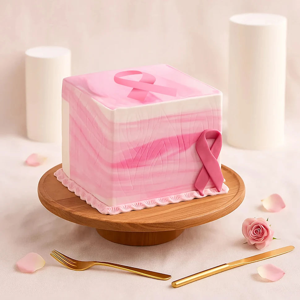 Pink Ribbon Designer Cake