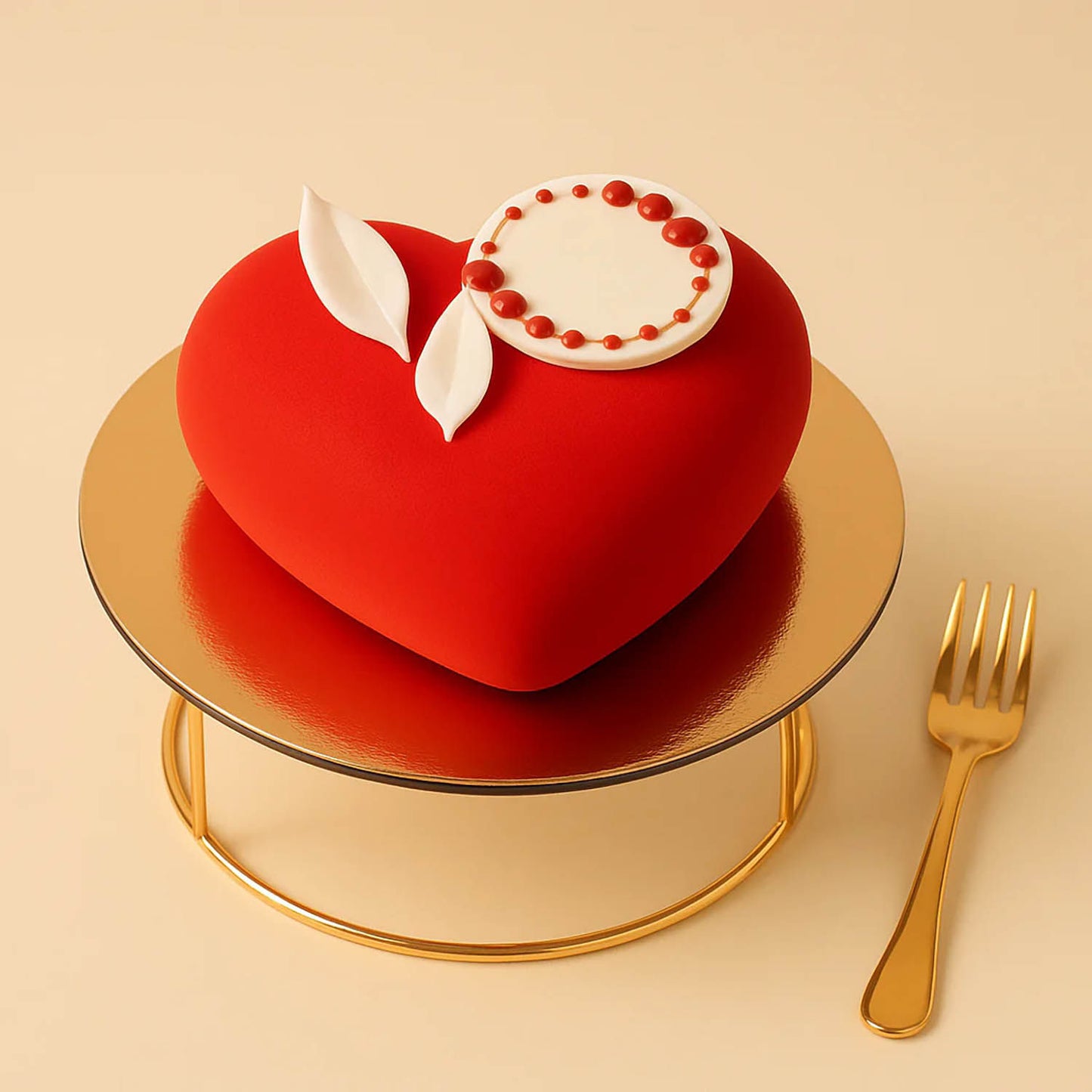 Red Heart Shape Chocolate Cake
