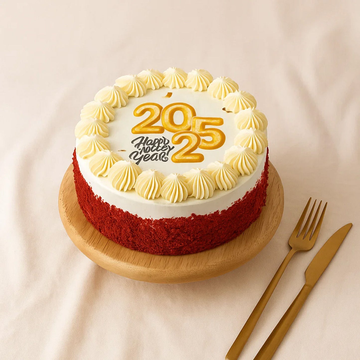 New Year Celebration Red Velvet Cake