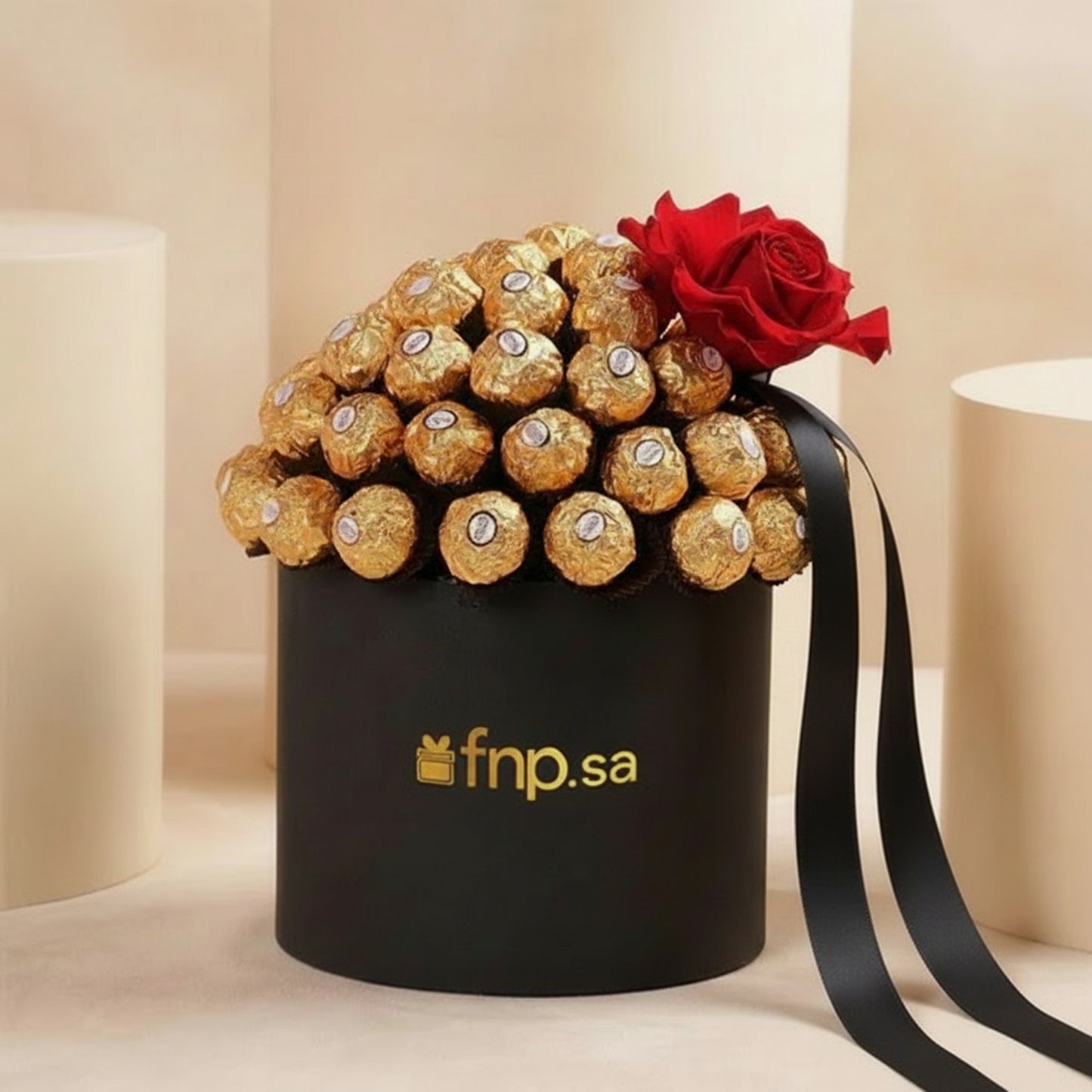 Golden Love Chocolate Box n Red Rose