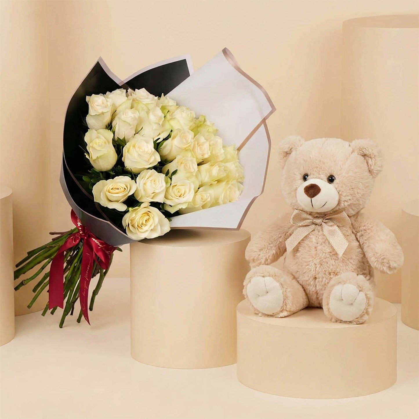24 Romantic White Roses Bouquet