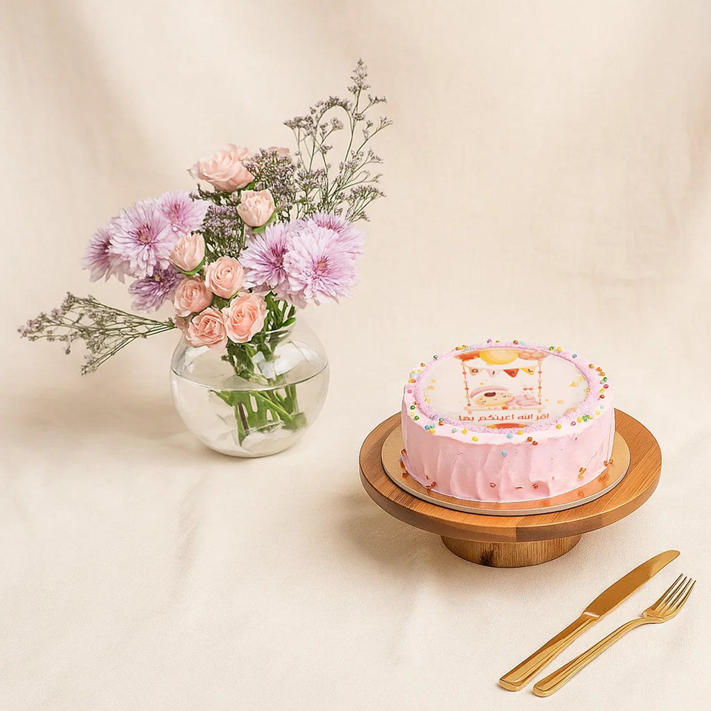 Garden Grace Flower Bowl n Baby Girl Cake