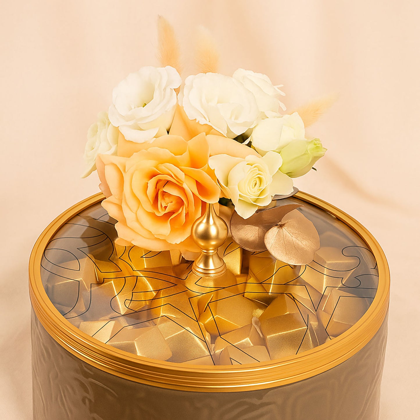 Otantik Home Chocolate Brown Bowl N Rose