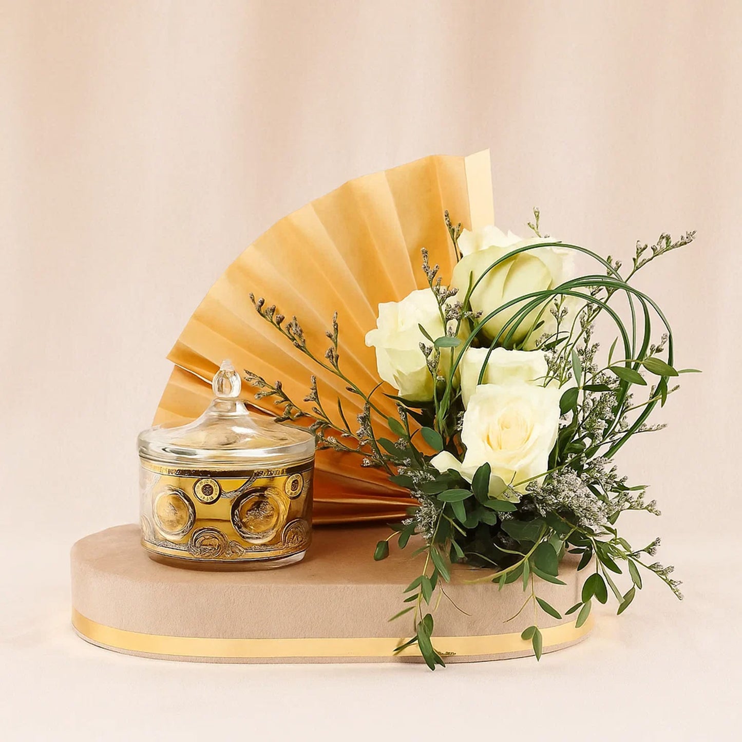 Chocolate Jar n Roses Velvet Tray