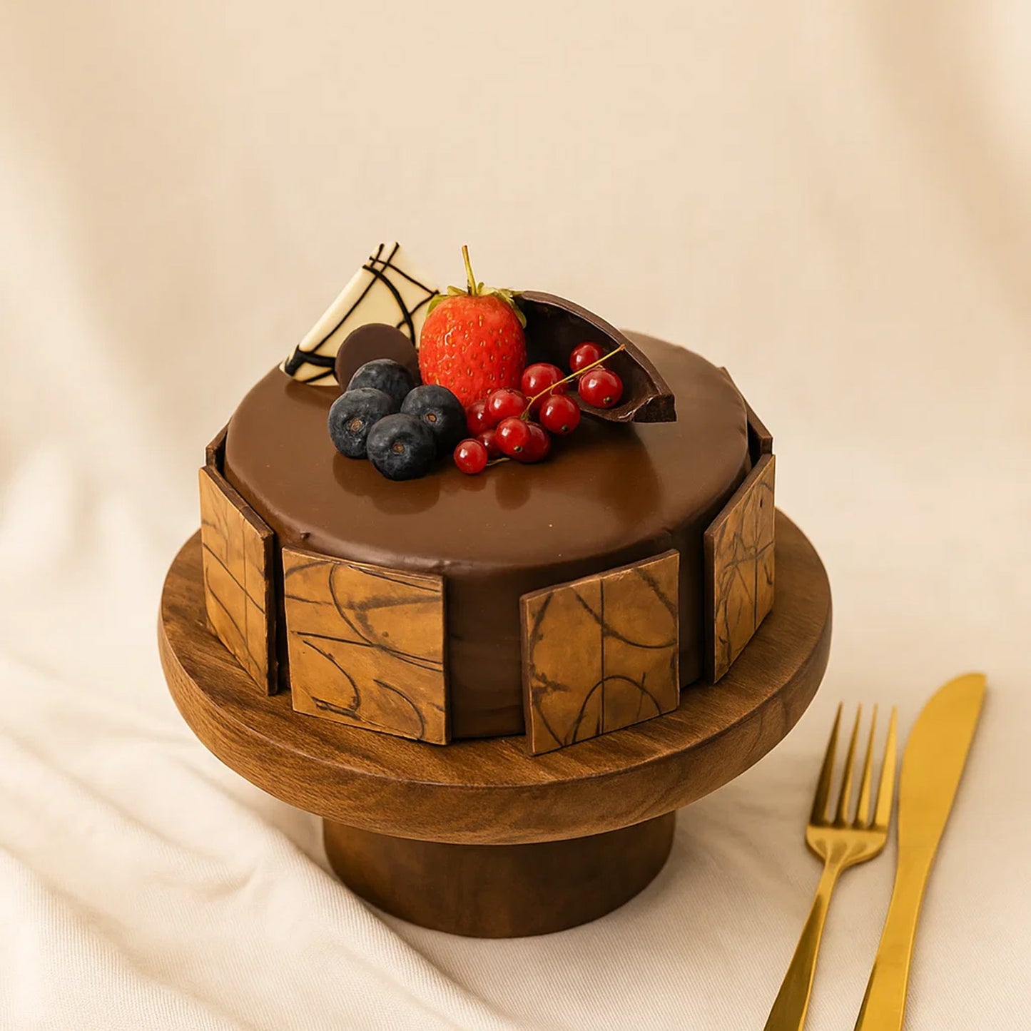 Chocolate Cake with Teddy n Flower Bouquet