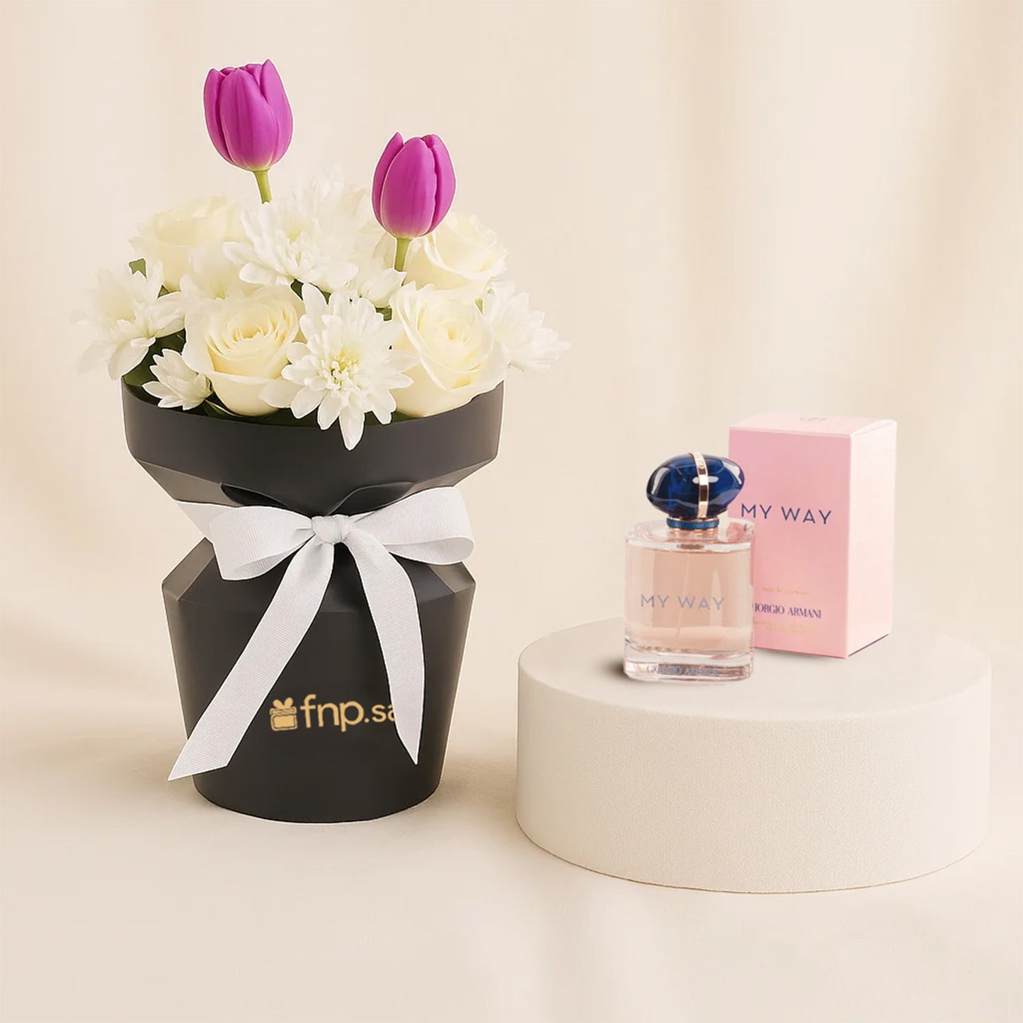 Flower Bouquet With Giorgio Armani My Way Women Perfume