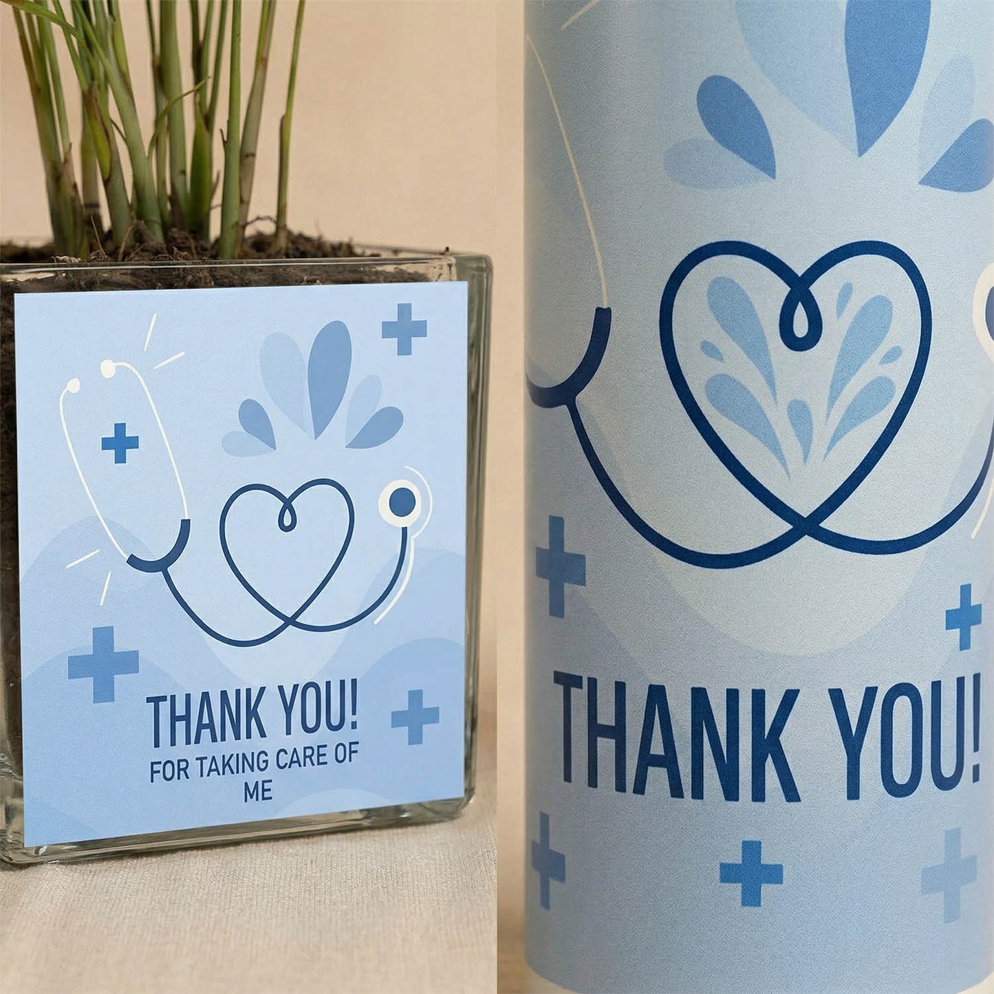 Thank You Doctor Plant & Bottle Gift Set