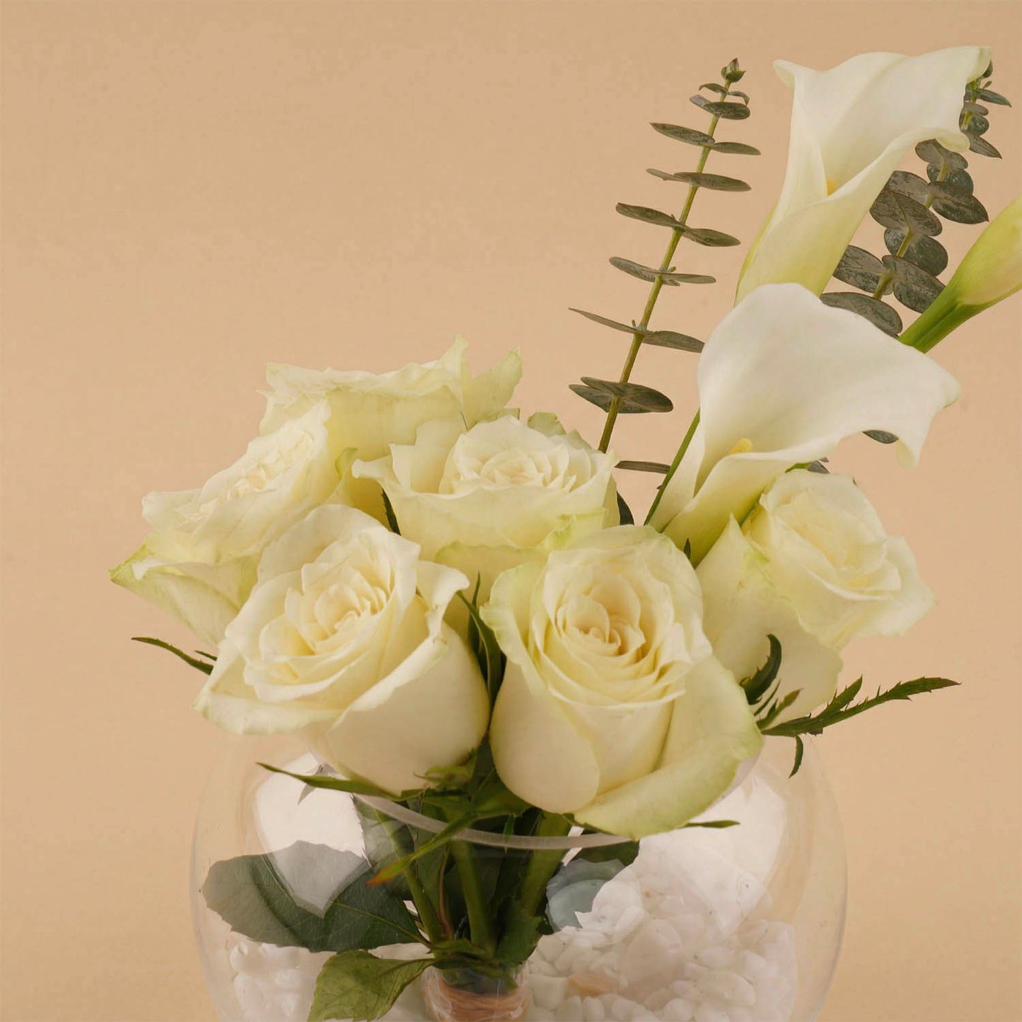 White Aura Rose & Lily Bowl