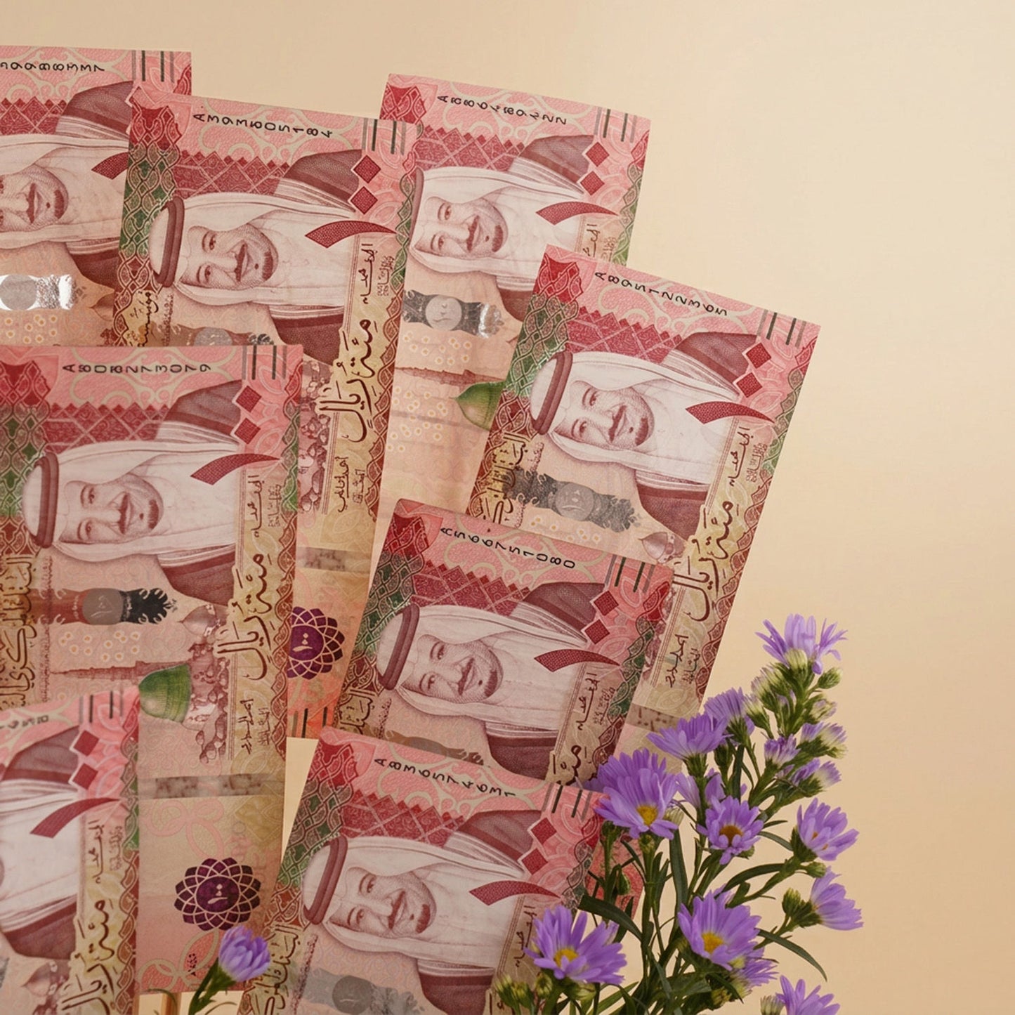 تنسيق ورد أستر مع 1200 ريال