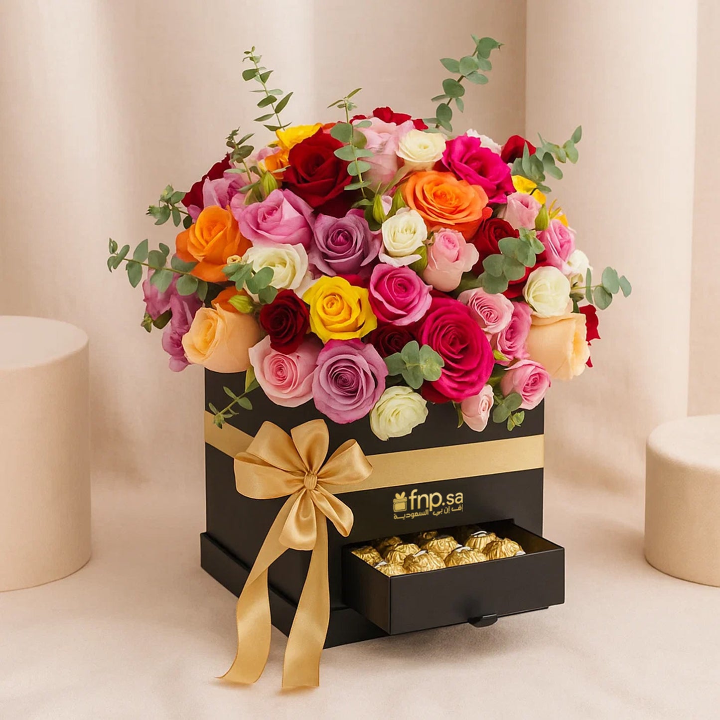 Colorful Blooms With Chocolate Box