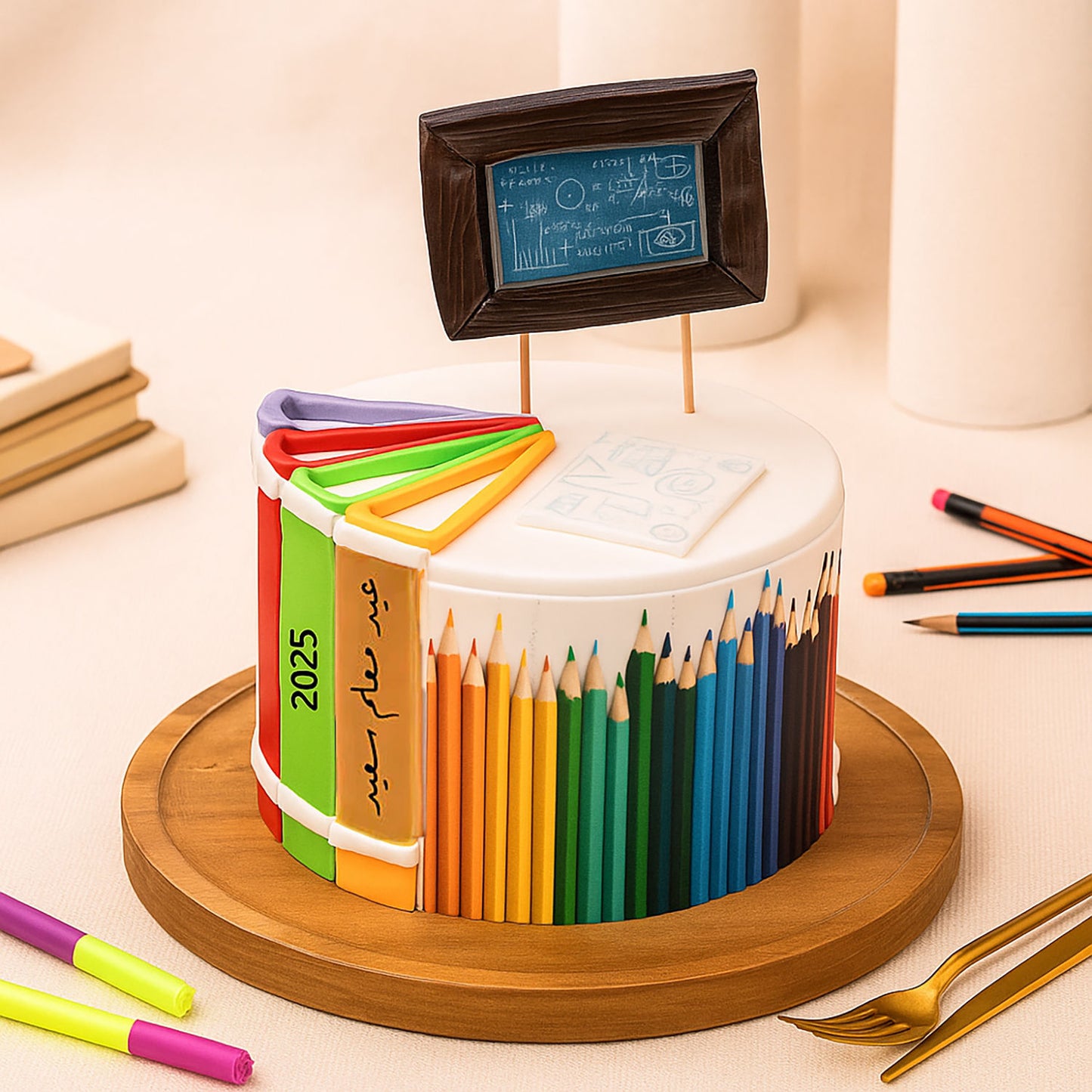 Colors of Knowledge Teachers Day Cake