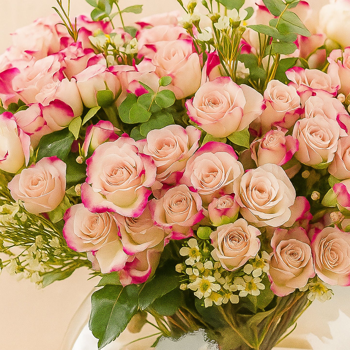 Exquisite Pink Spray Rose Vase