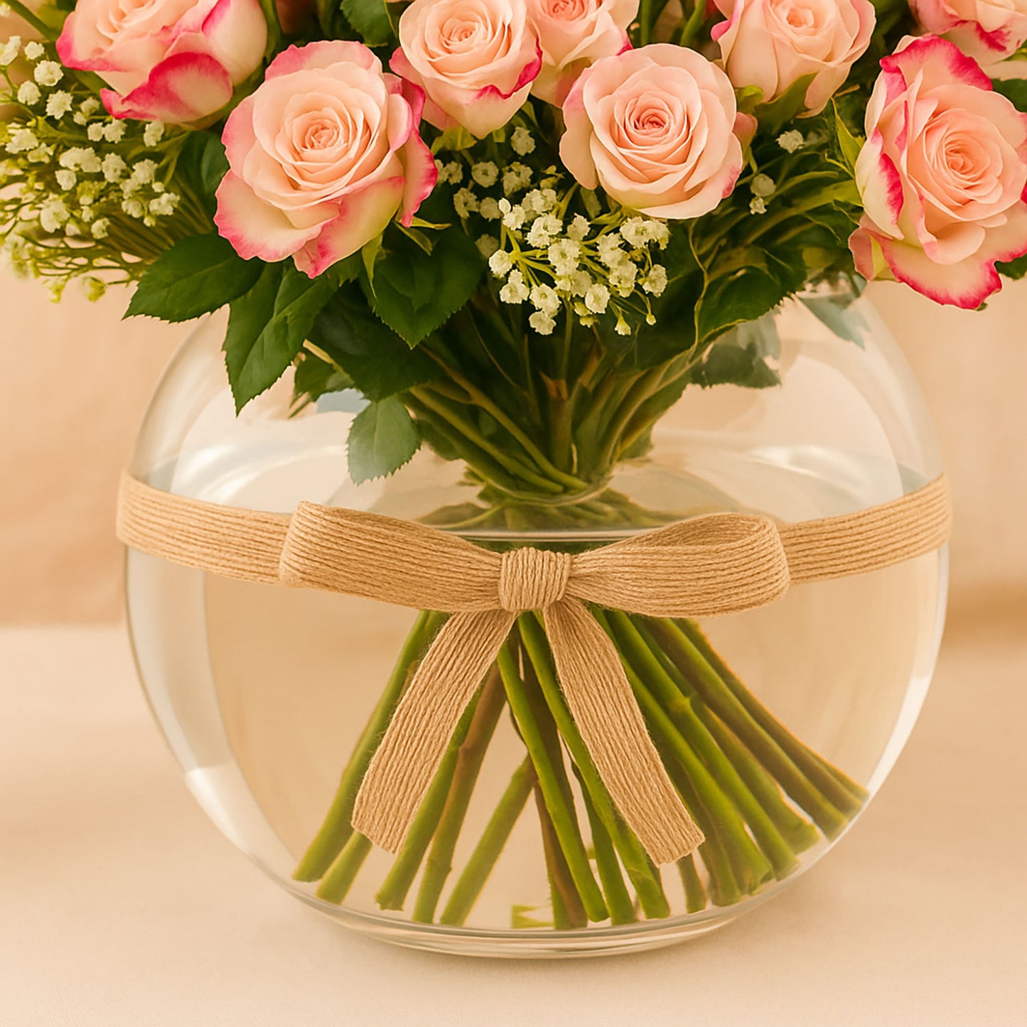 Exquisite Pink Spray Rose Vase