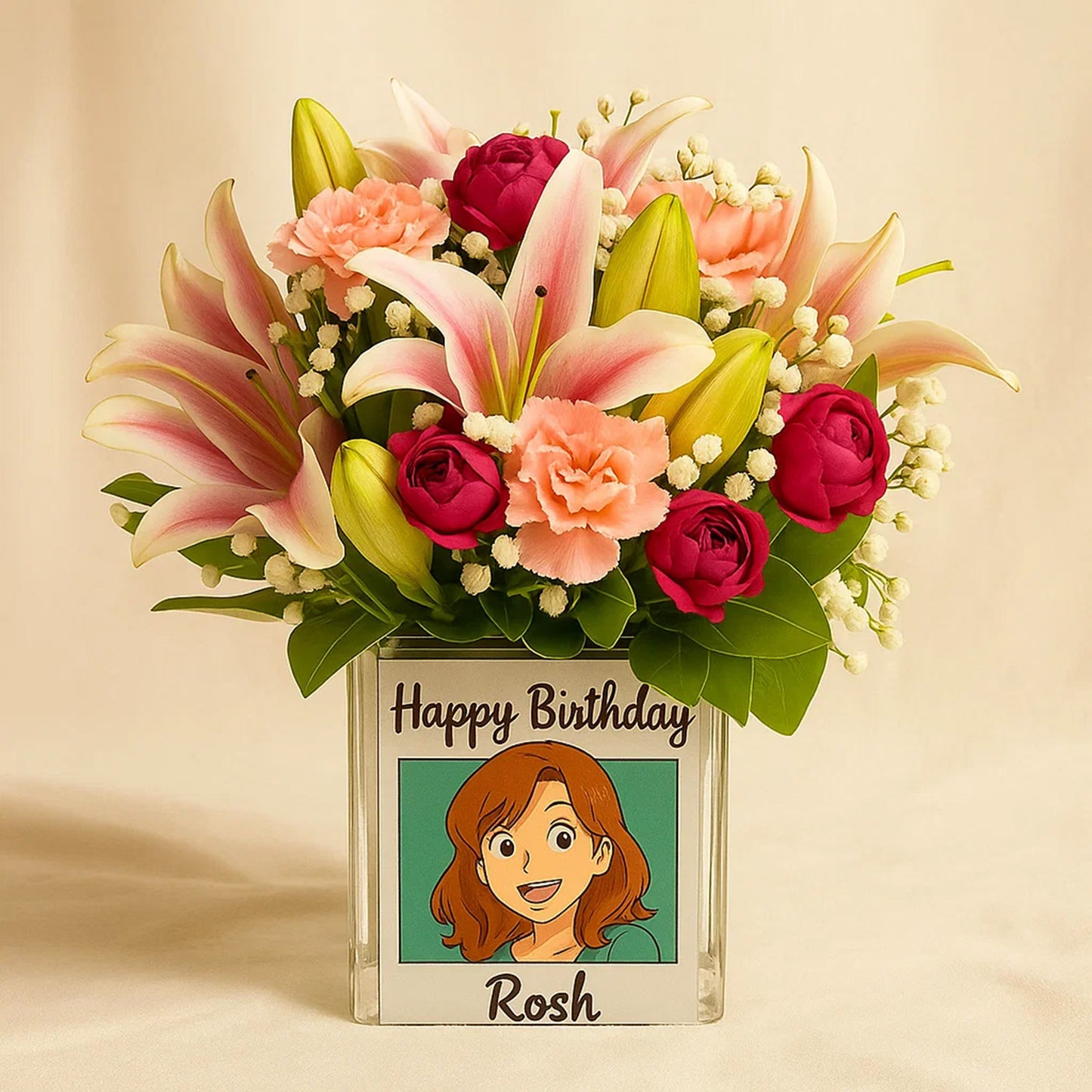 Personalize Your Ghibli Birthday Flower Vase