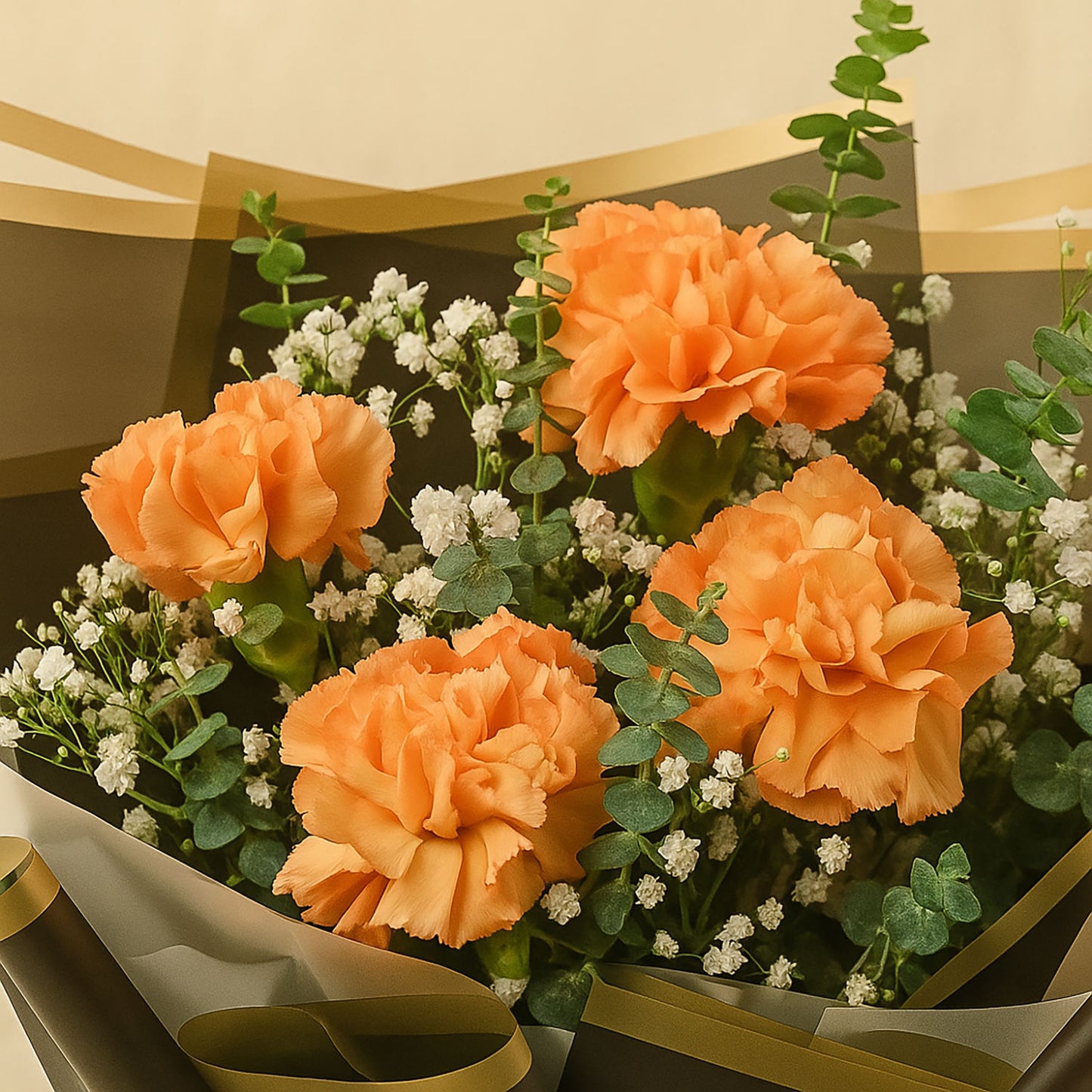 Orange Carnations Mini Bouquet