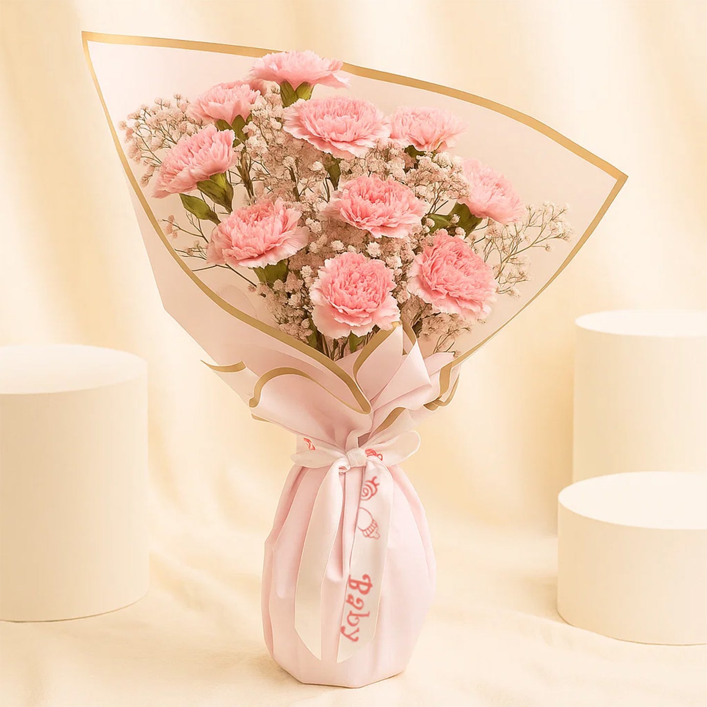 Baby Girl Welcoming Carnations Bouquet