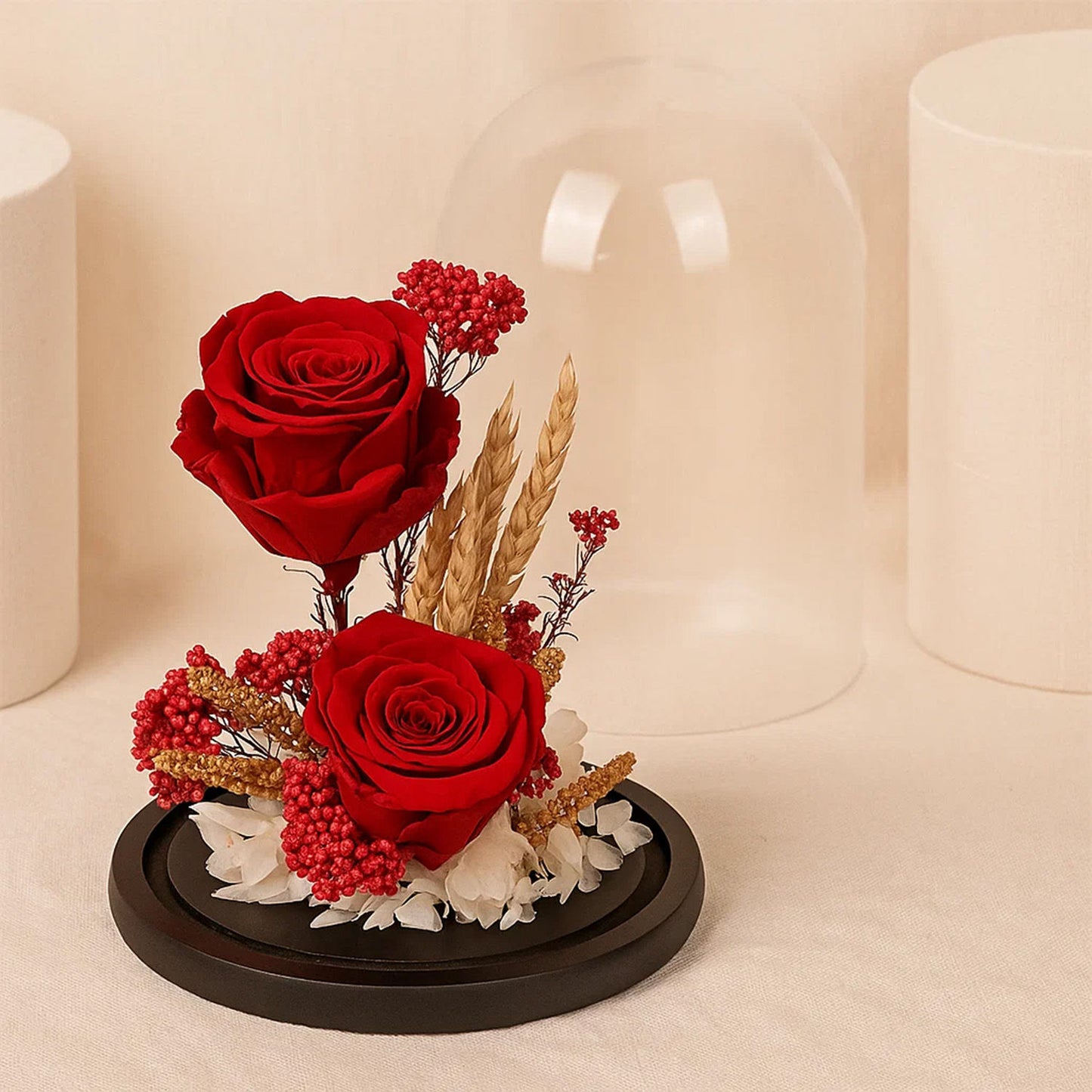 ورد مجفف باقة وردتين