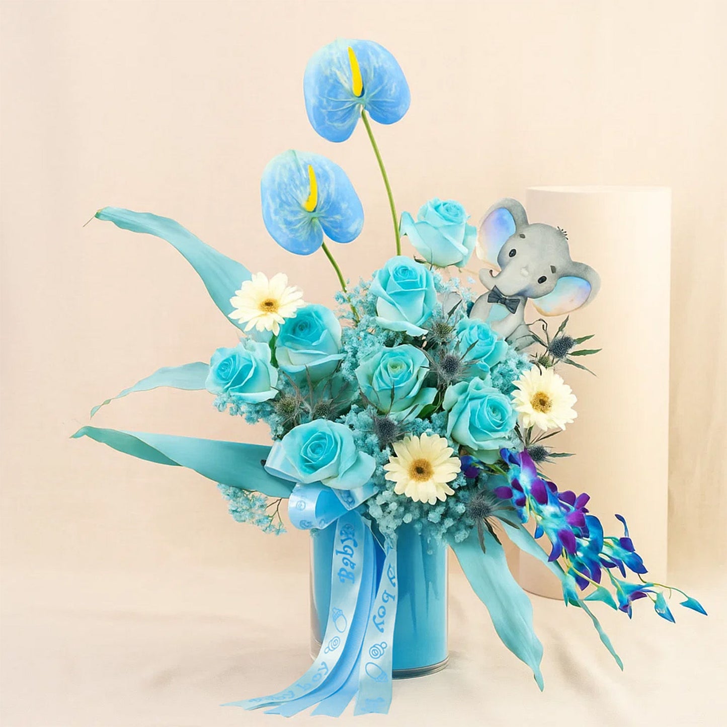 Newborn Gifts | Blue Roses Arrangement